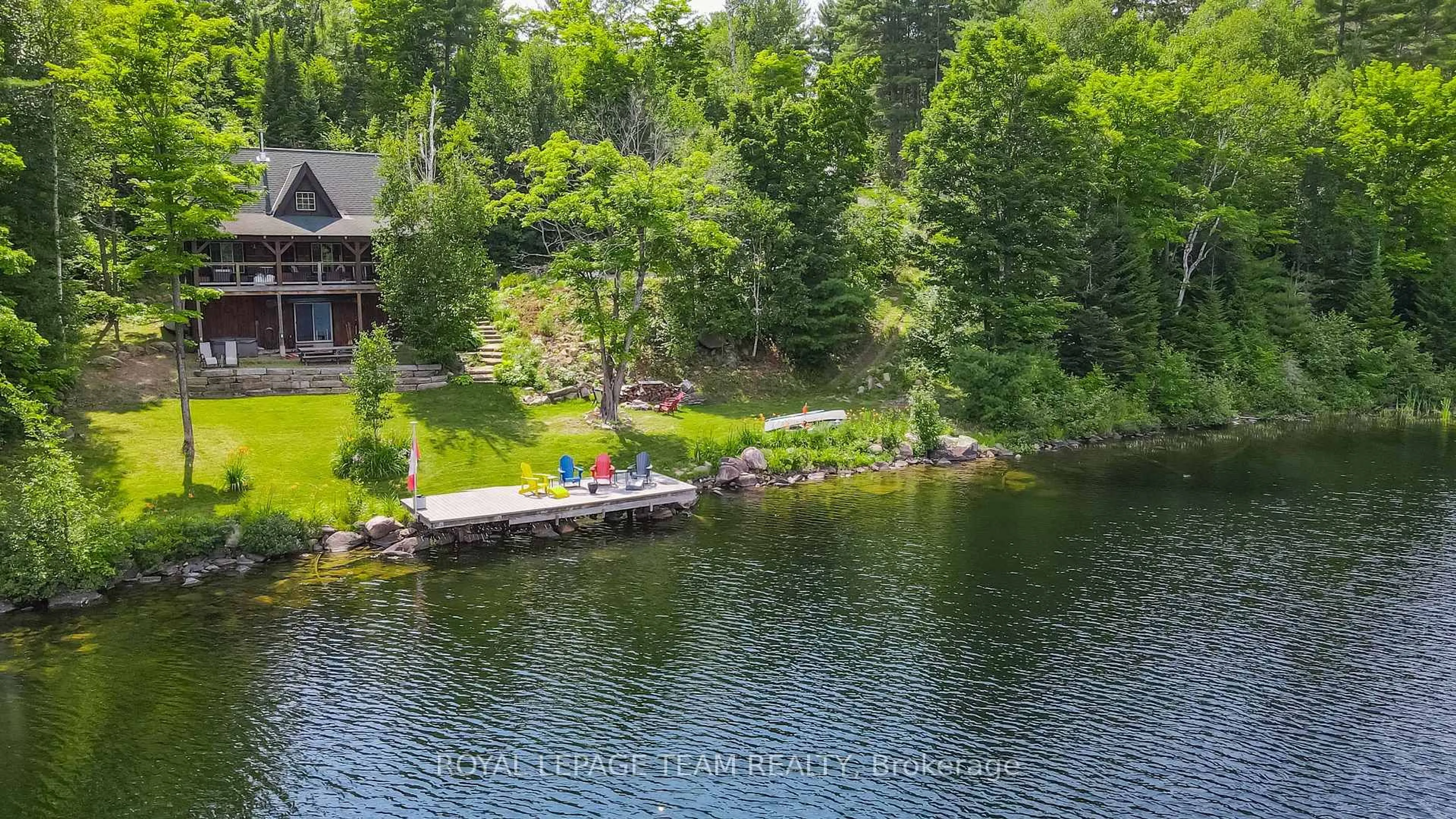 A pic from outside/outdoor area/front of a property/back of a property/a pic from drone, water/lake/river/ocean view for 16 Carson Grove Rd, Madawaska Valley Ontario K0L 1S0