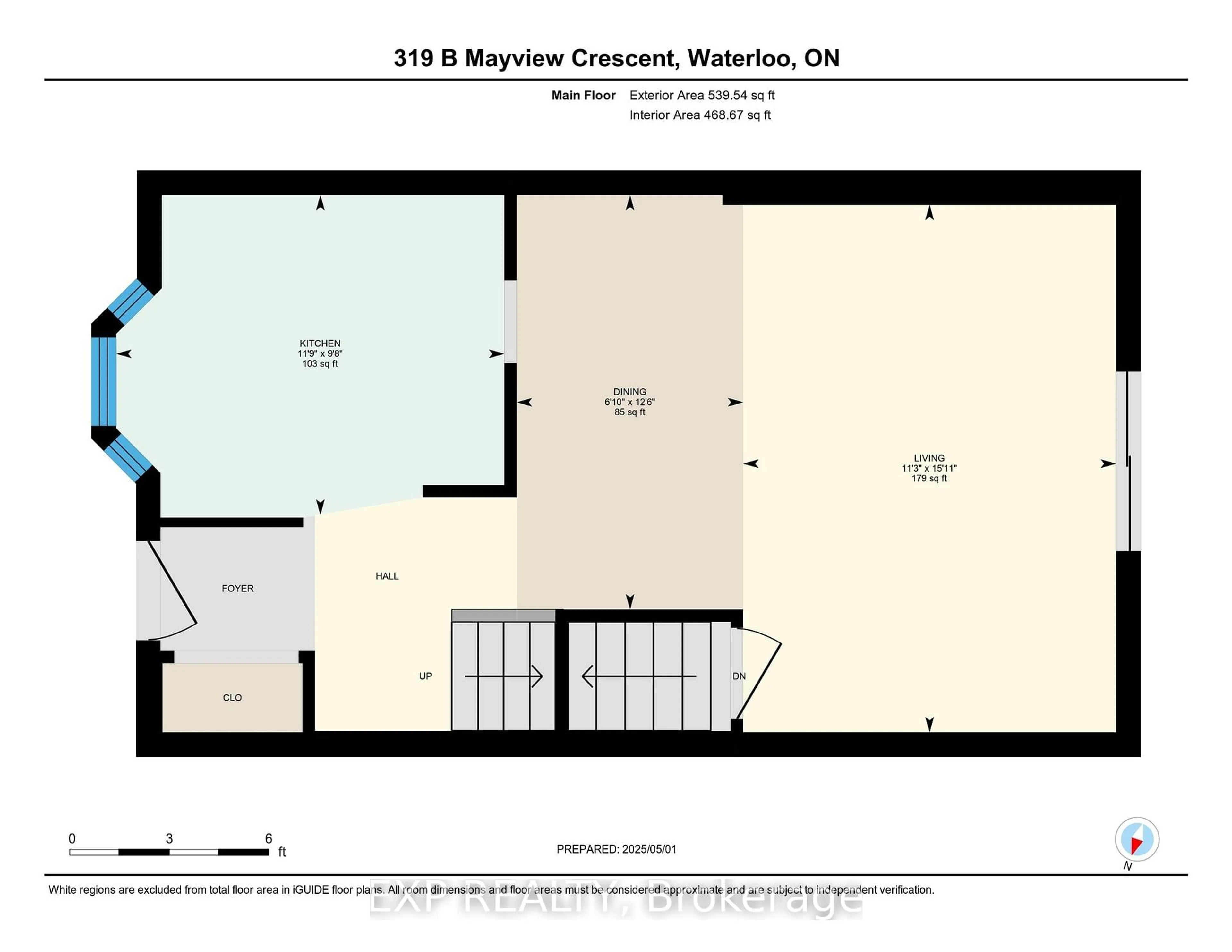 Floor plan for 319 B Mayview Cres, Waterloo Ontario N2V 1P7