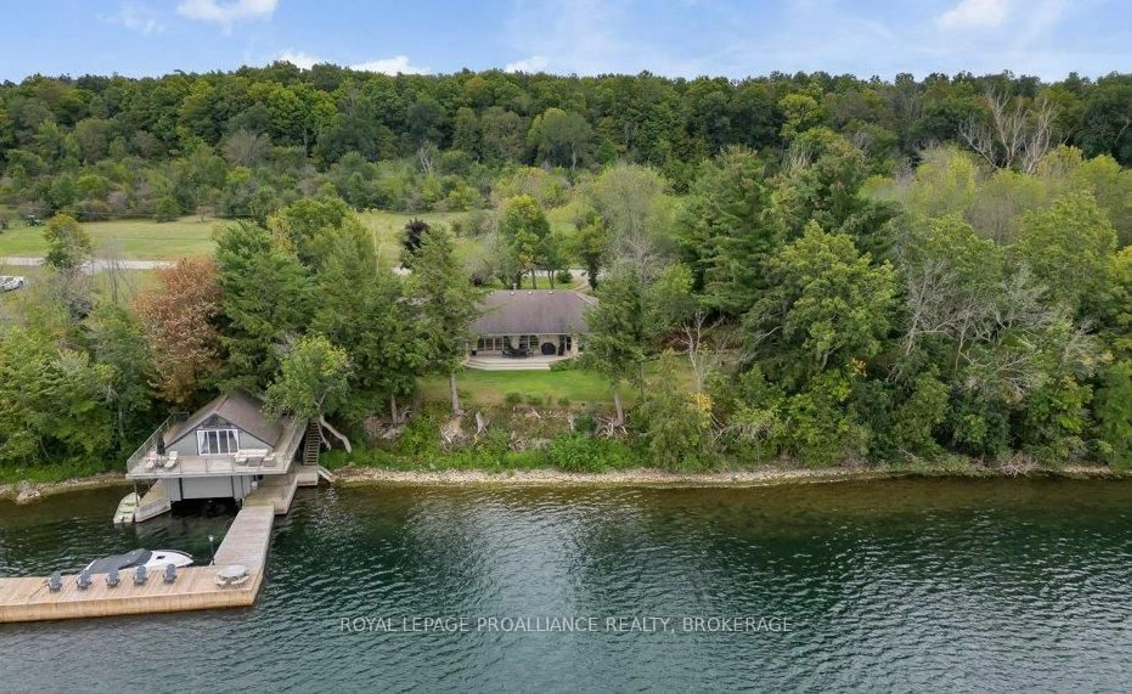 A pic from outside/outdoor area/front of a property/back of a property/a pic from drone, water/lake/river/ocean view for 873 North Shore Rd, Gananoque Ontario K7G 2V6