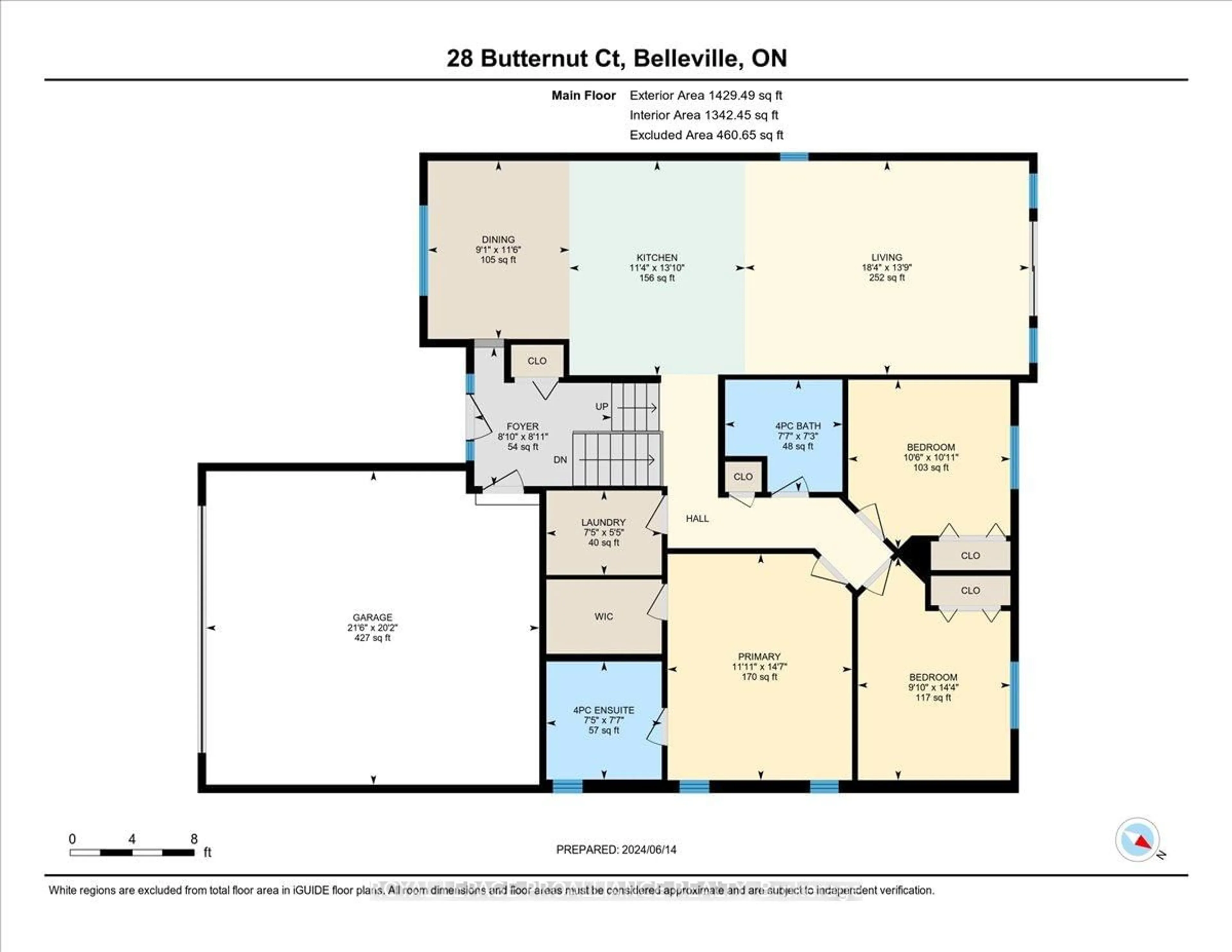 Floor plan for 28 Butternut Crt, Belleville Ontario K8P 0C5