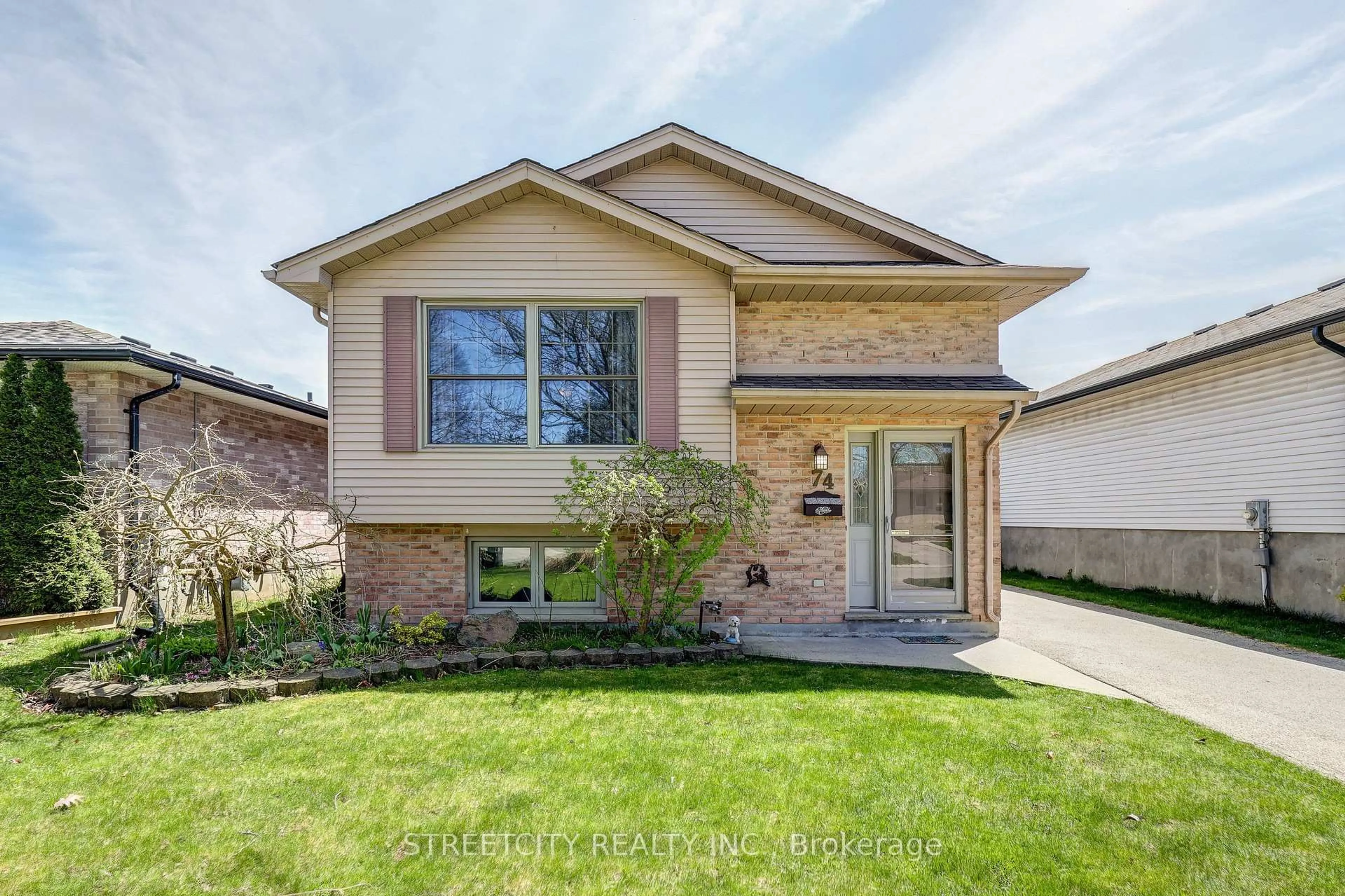Home with brick exterior material, street for 74 Danielle Lane, London East Ontario N5W 5Z2