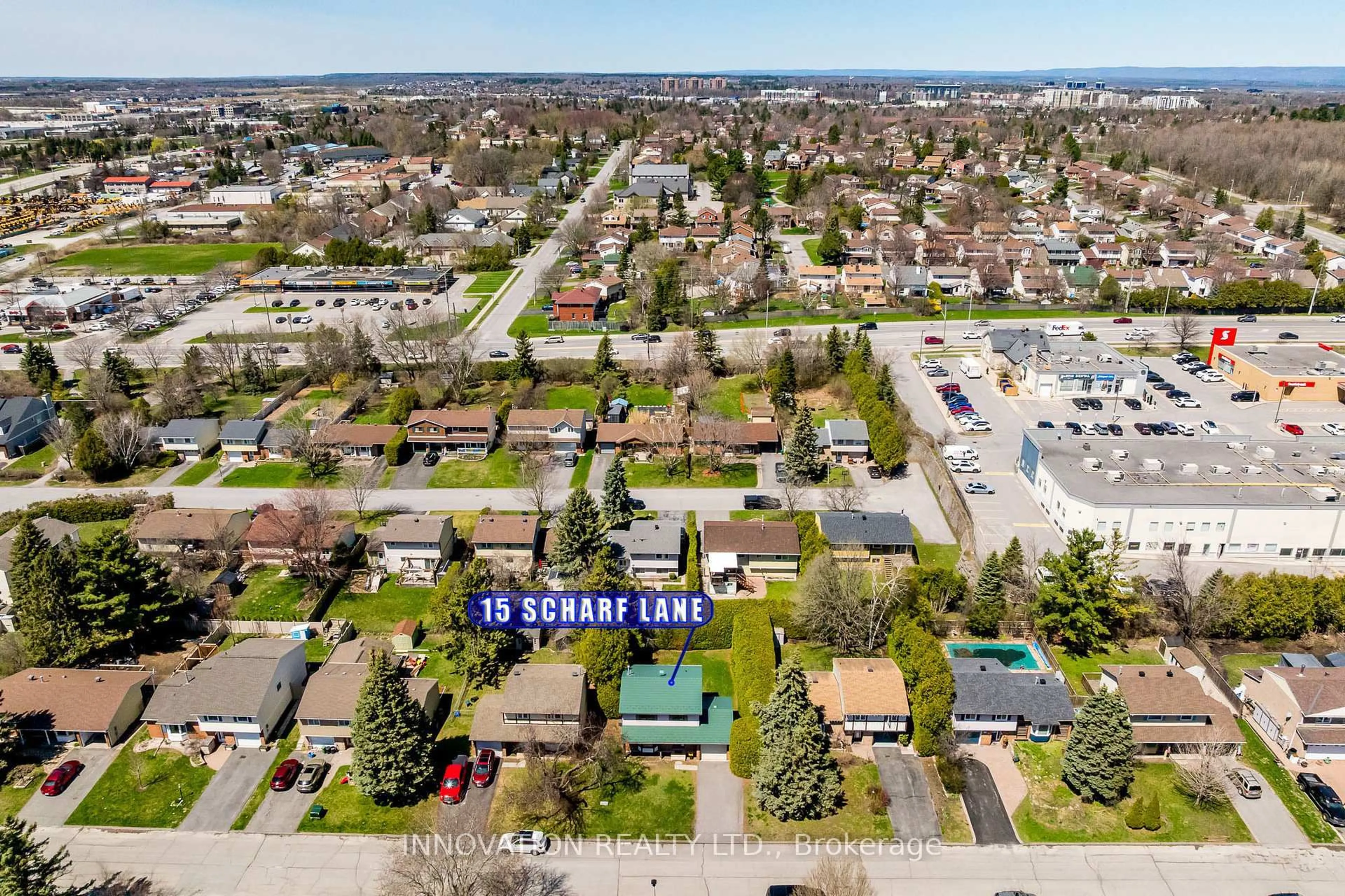 A pic from outside/outdoor area/front of a property/back of a property/a pic from drone, street for 15 Scharf Lane, Kanata Ontario K2L 2K3