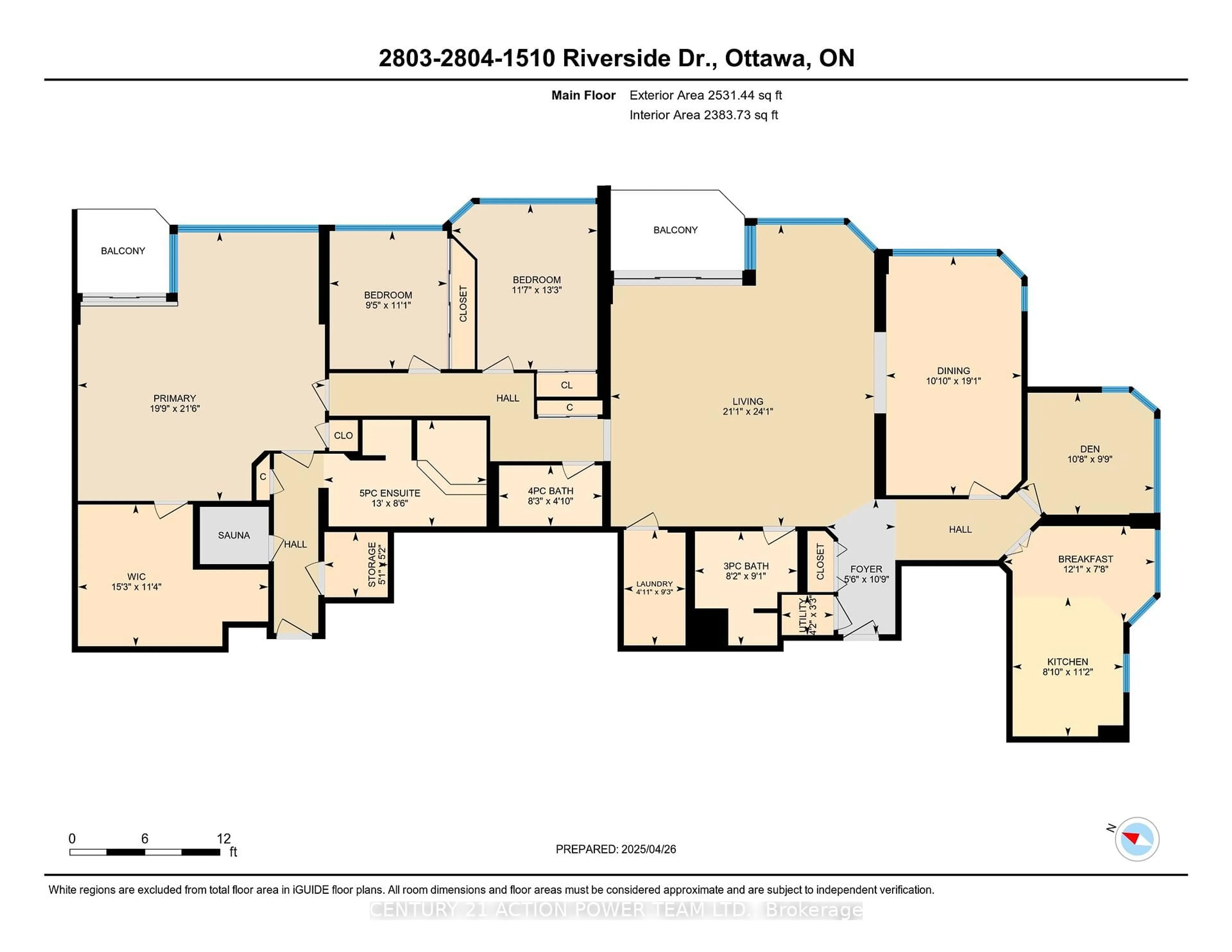 Floor plan for 1510 Riverside Dr #PH2804, Ottawa Ontario K1G 4X5
