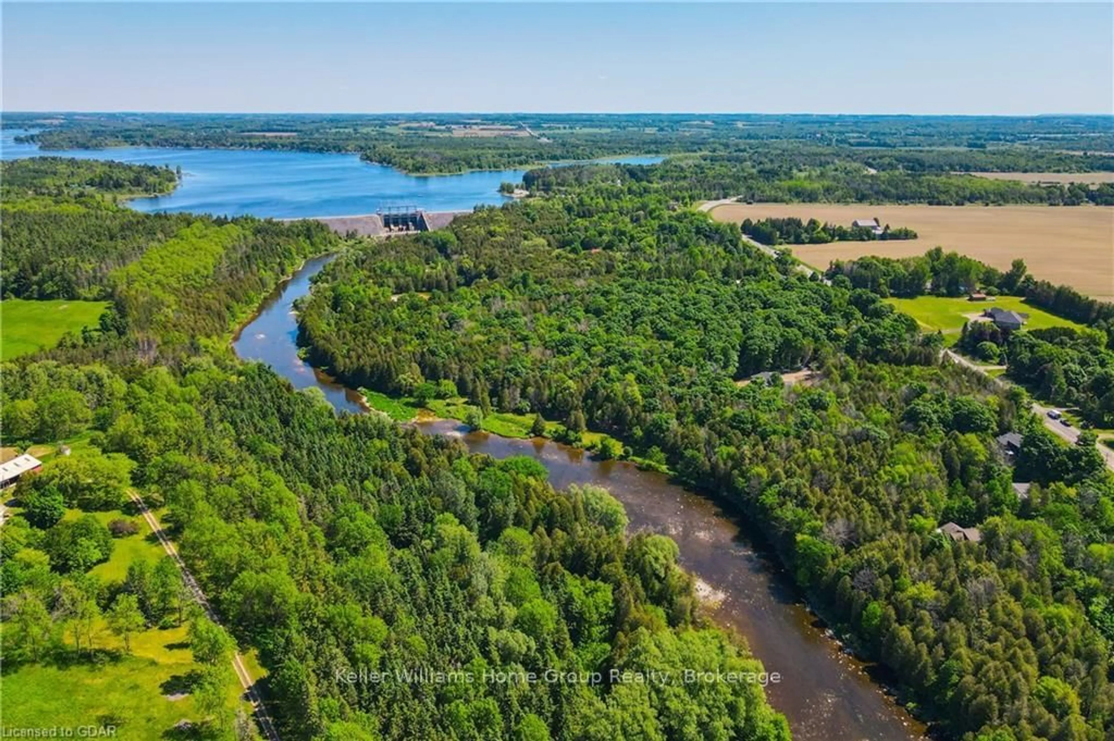 A pic from outside/outdoor area/front of a property/back of a property/a pic from drone, water/lake/river/ocean view for 8218 Wellington Rd 18 N/A, Centre Wellington Ontario N1M 2W5