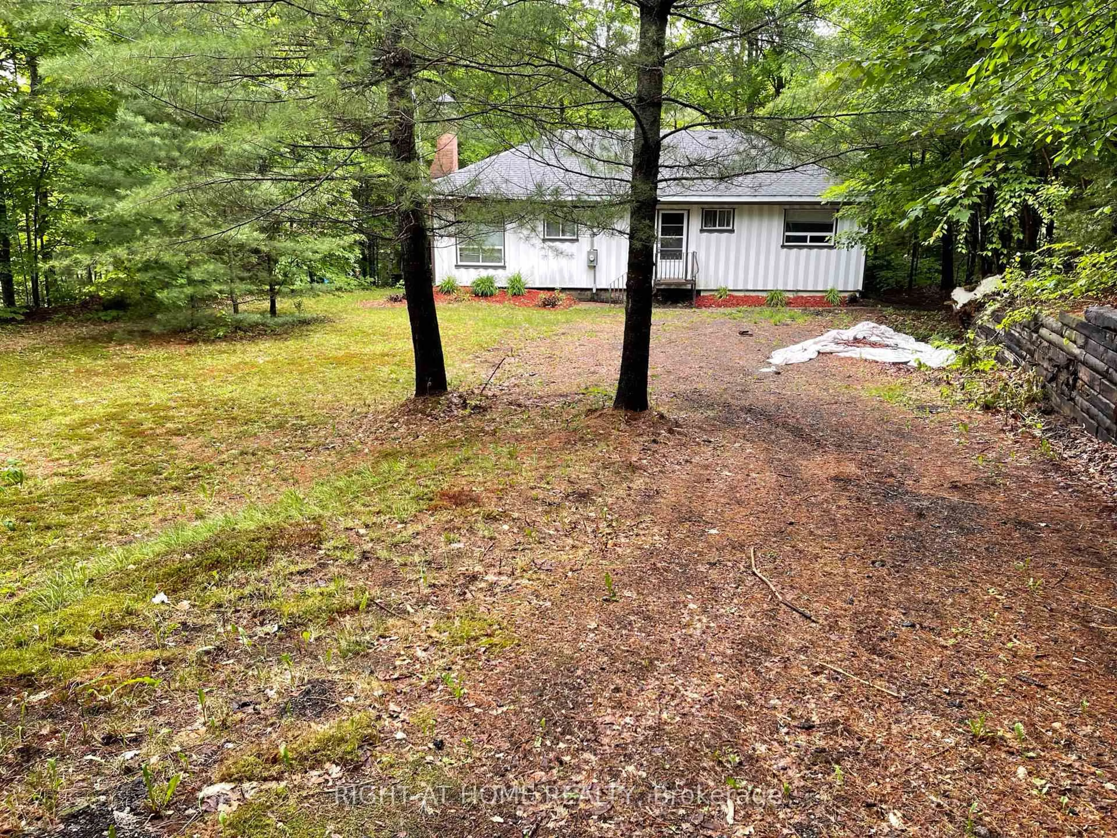 A pic from outside/outdoor area/front of a property/back of a property/a pic from drone, forest/trees view for 1114 River Haven Rd, Bracebridge Ontario P1L 1X1