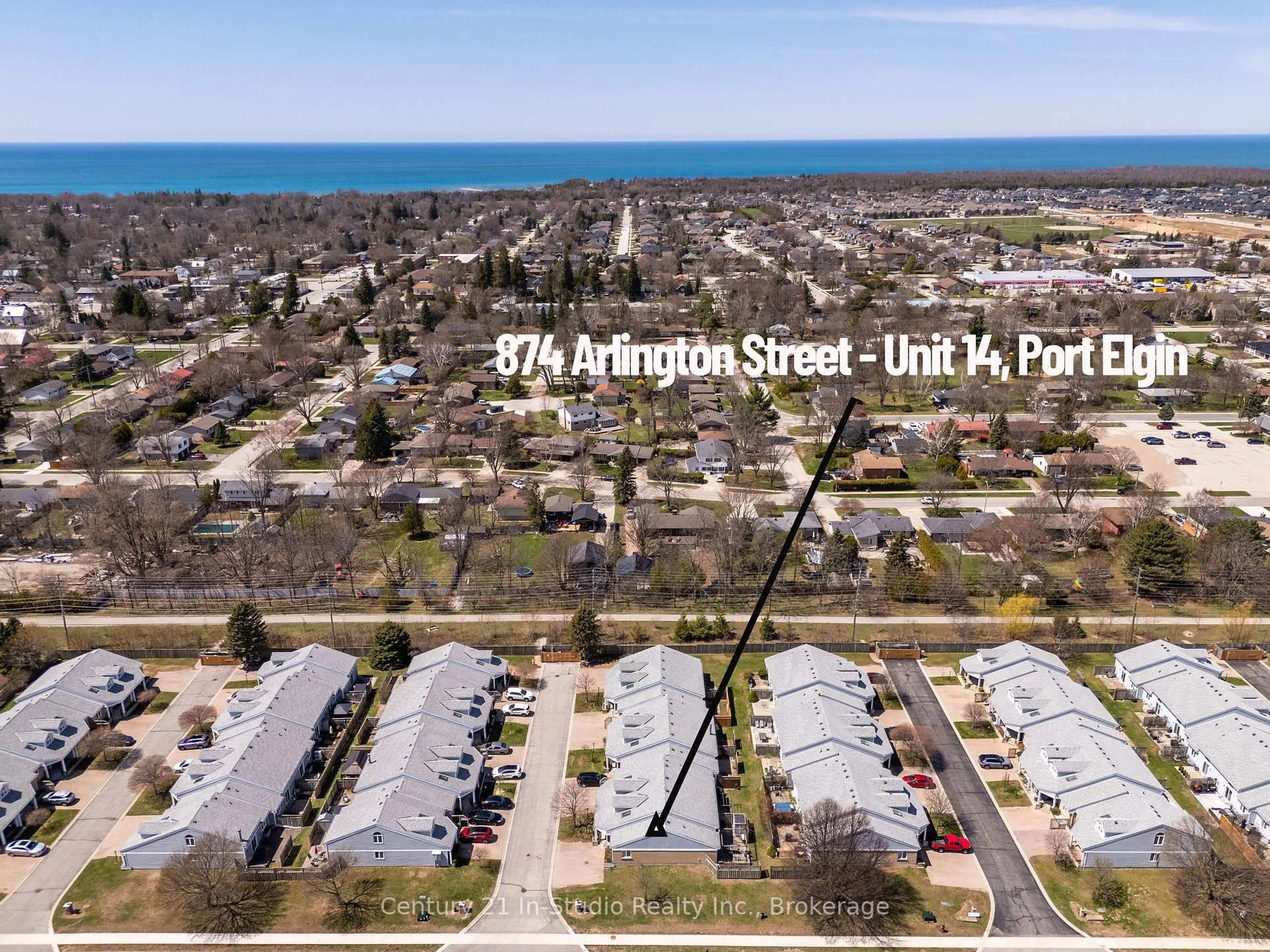 A pic from outside/outdoor area/front of a property/back of a property/a pic from drone, street for 874 Arlington St #Unit 14, Saugeen Shores Ontario N0H 2C4