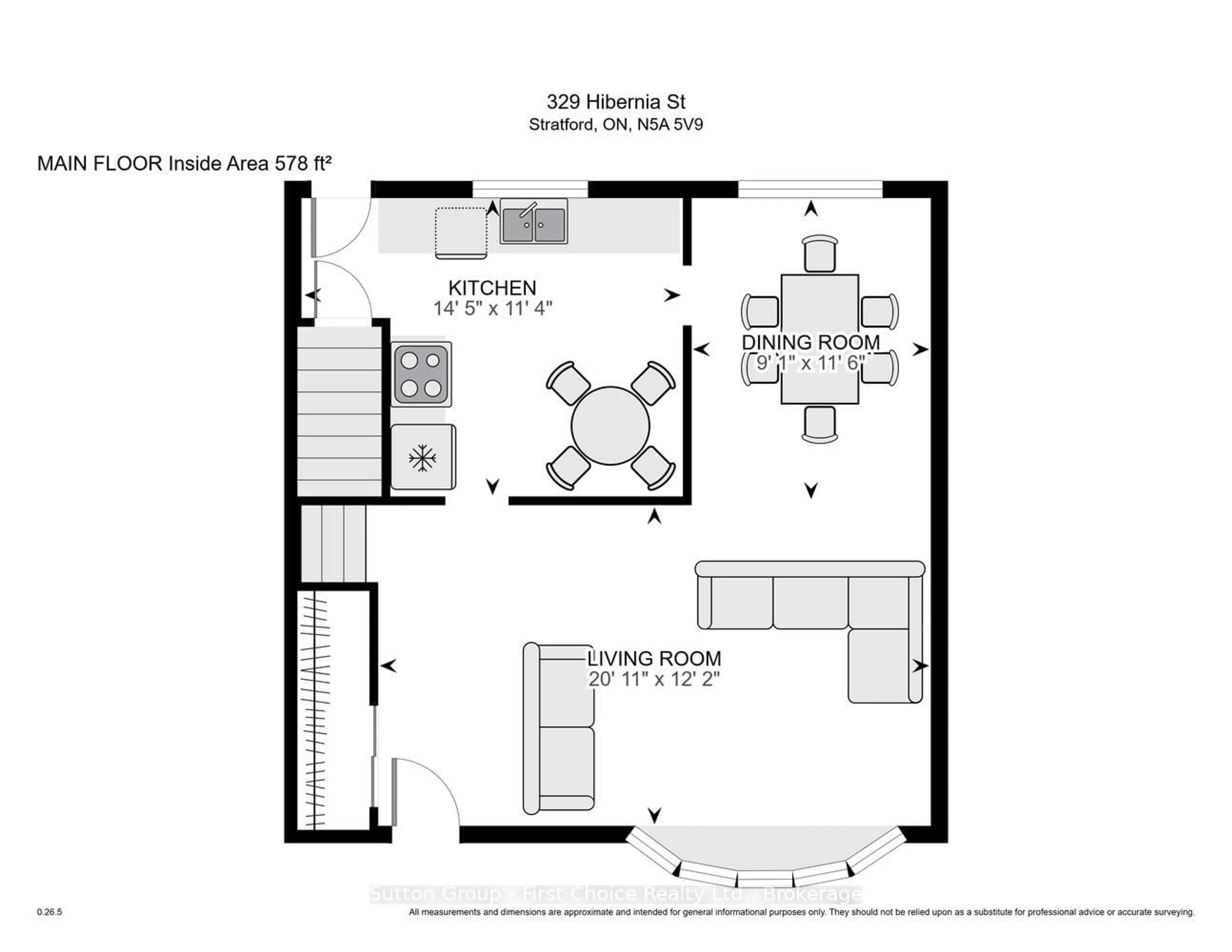 Floor plan for 329 Hibernia St, Stratford Ontario N5A 5V9