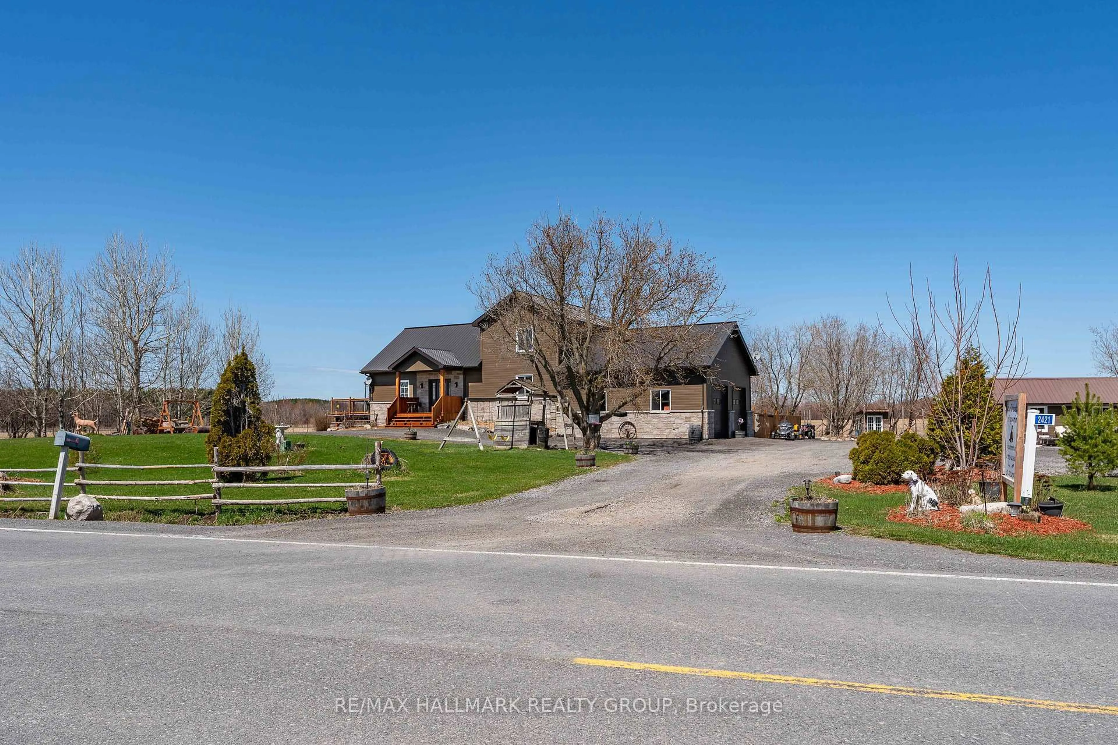 A pic from outside/outdoor area/front of a property/back of a property/a pic from drone, mountain view for 2421 Concession 8 Rd, The Nation Ontario K0B 1N0