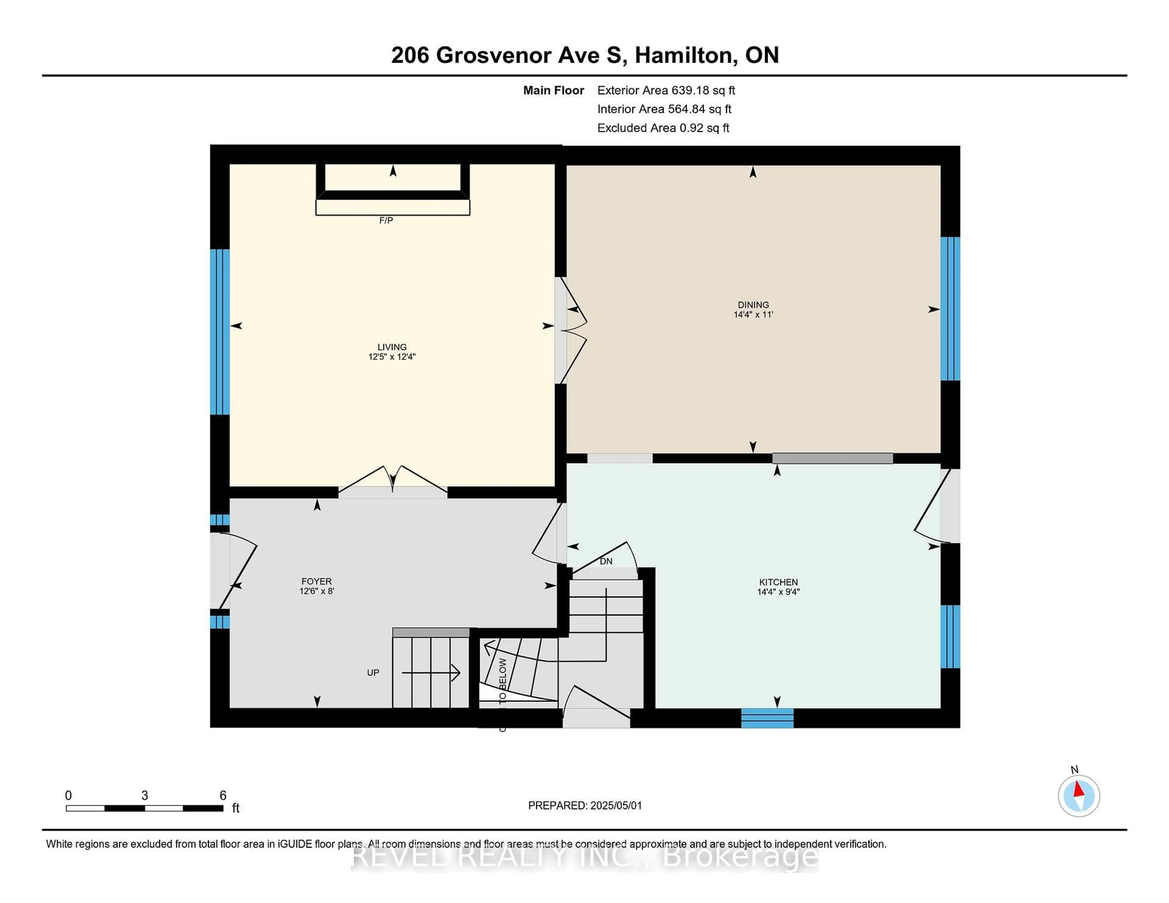 Floor plan for 206 Grosvenor Ave, Hamilton Ontario L8M 3L6