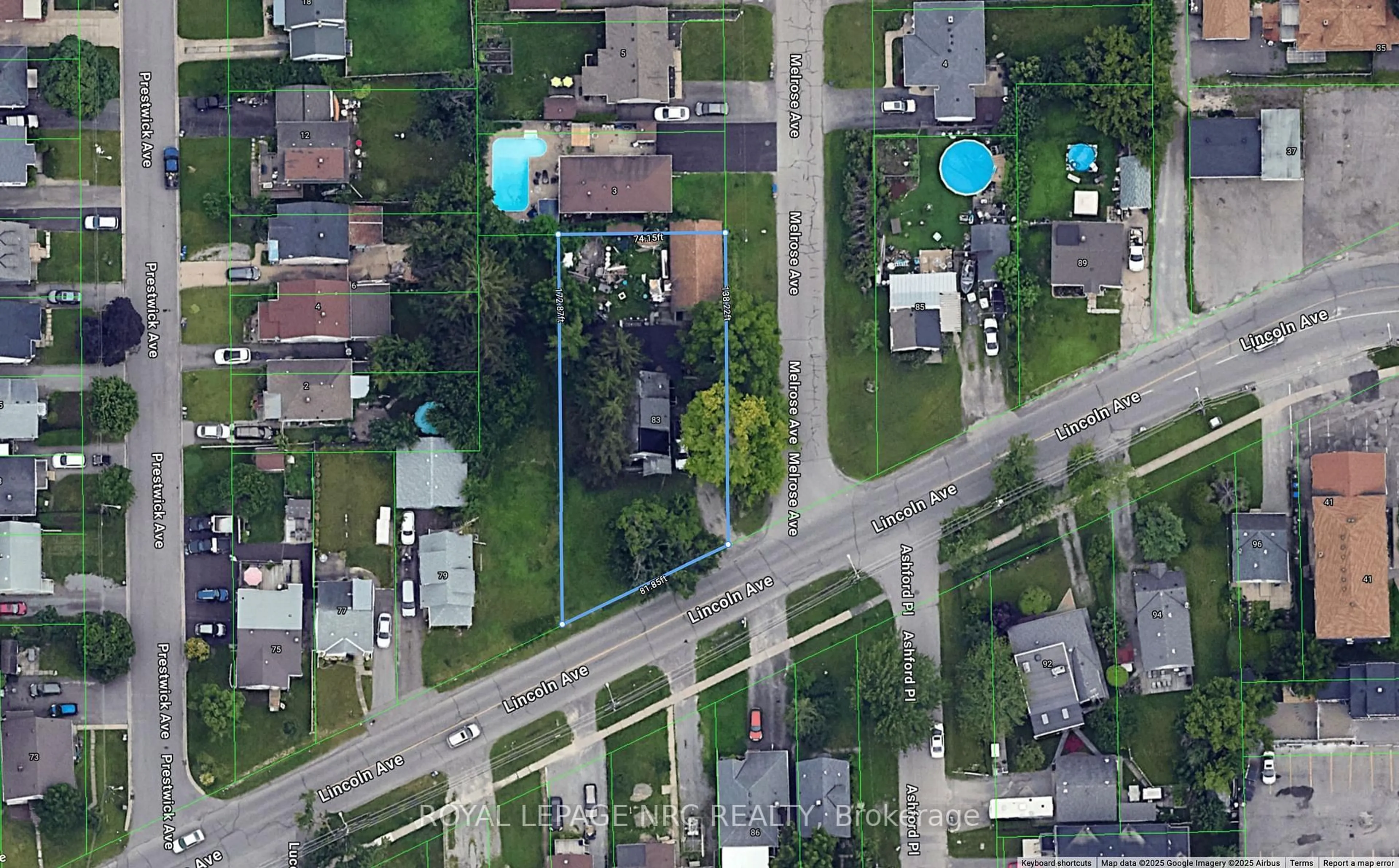A pic from outside/outdoor area/front of a property/back of a property/a pic from drone, street for 83 Lincoln Ave, St. Catharines Ontario L2P 2C8