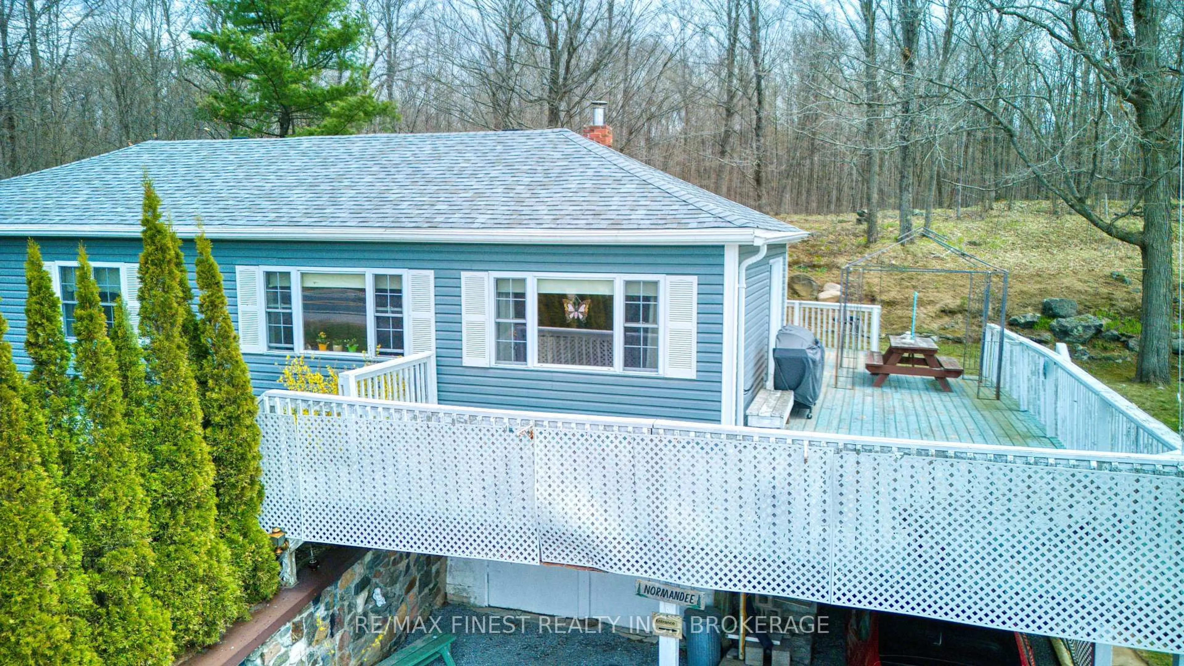 A pic from outside/outdoor area/front of a property/back of a property/a pic from drone, water/lake/river/ocean view for 13698 Road 38 N/A, Sharbot Lake Ontario K0H 2P0