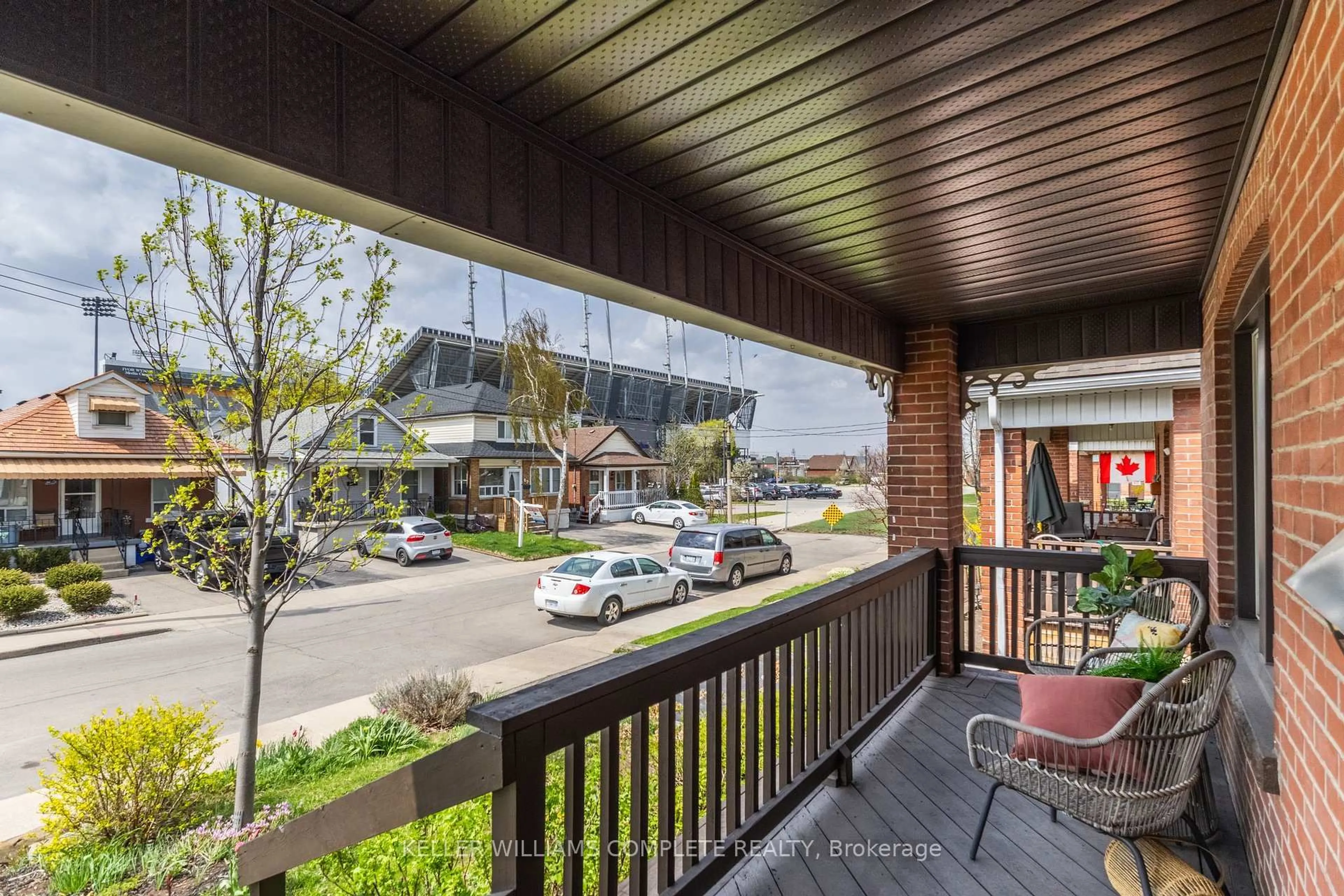 Patio, city buildings view from balcony for 54 Connaught Ave, Hamilton Ontario L8L 6Y8