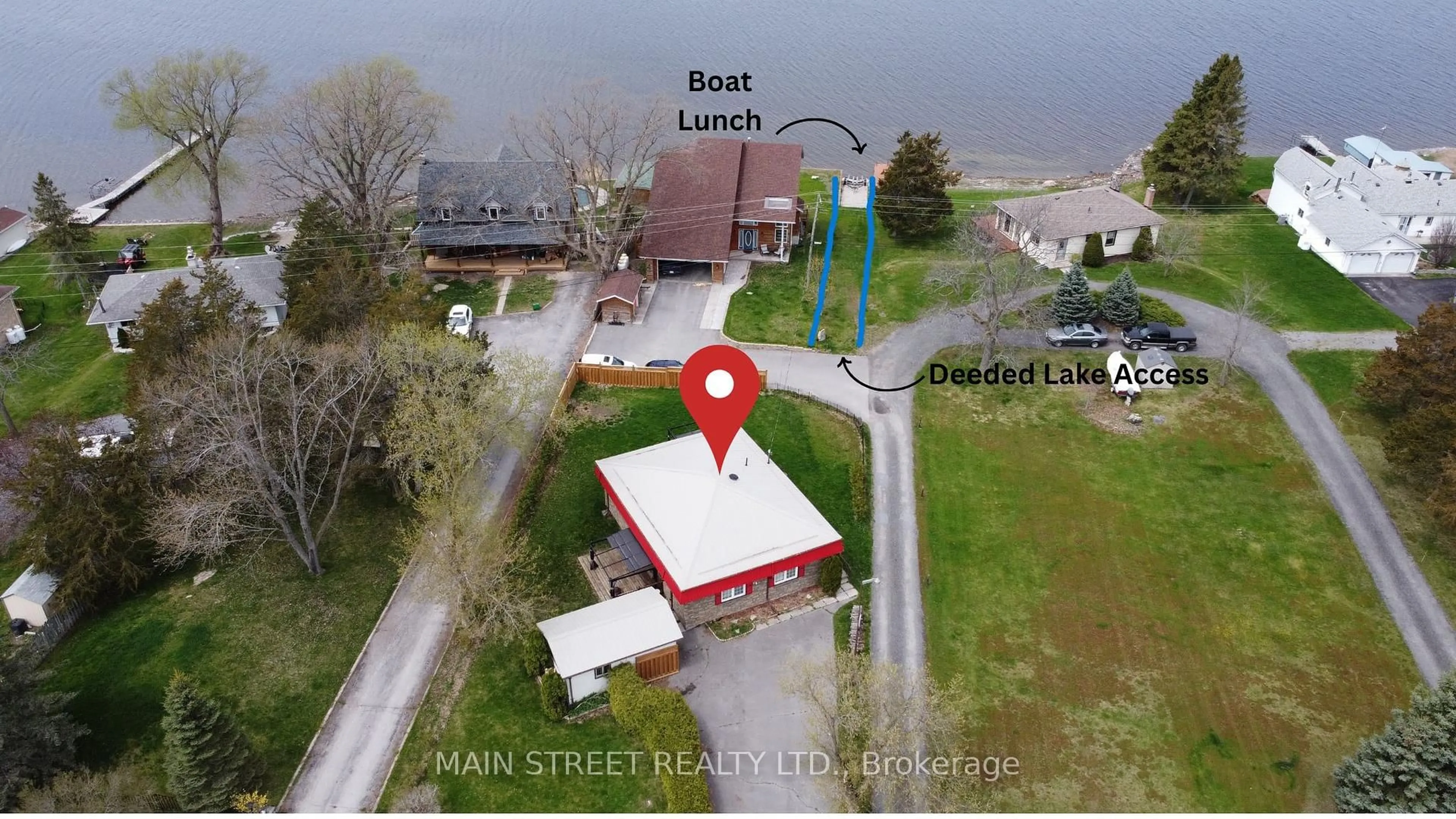A pic from outside/outdoor area/front of a property/back of a property/a pic from drone, water/lake/river/ocean view for 35 Peats Point Rd, Prince Edward County Ontario K8N 4Z7
