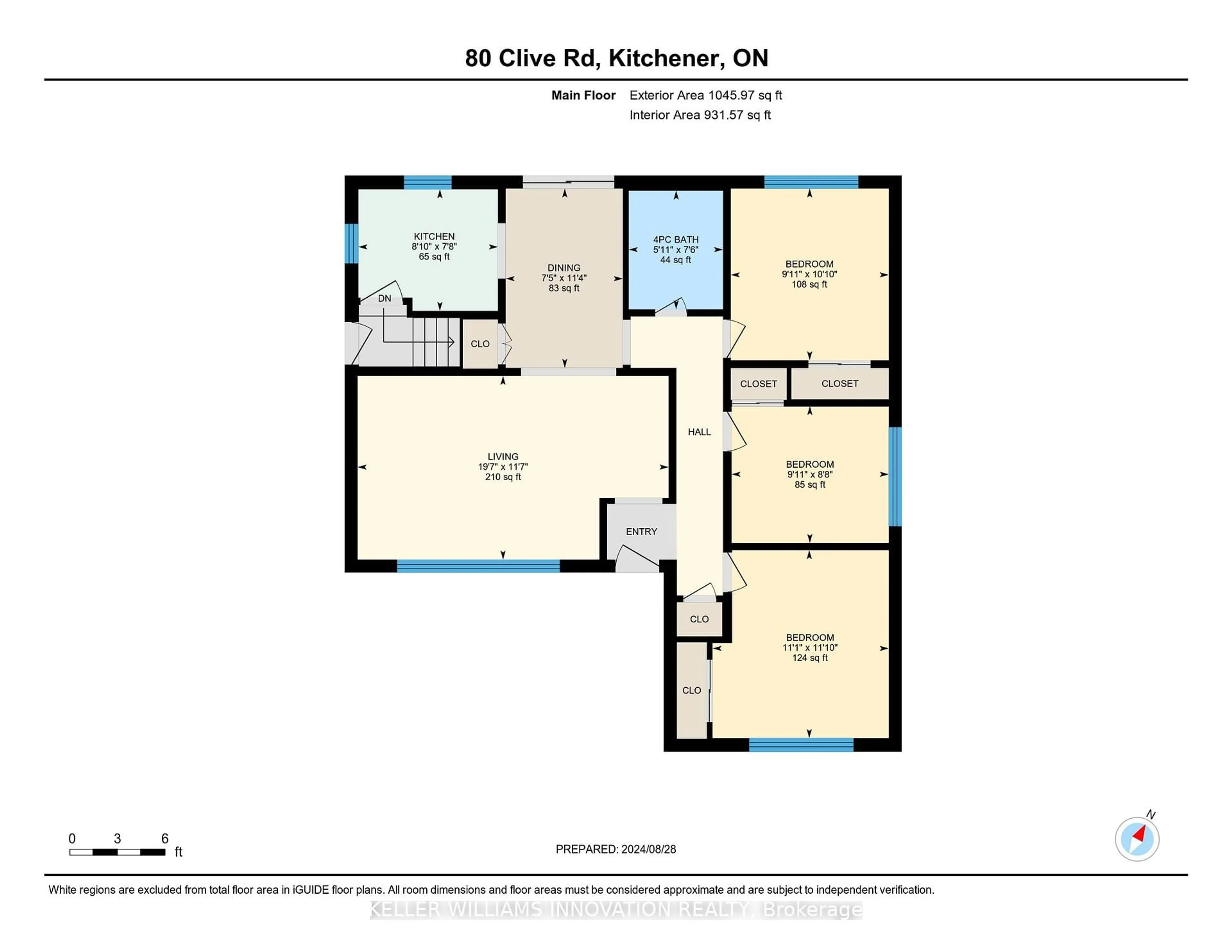 Floor plan for 80 Clive Rd, Kitchener Ontario N2H 3N6