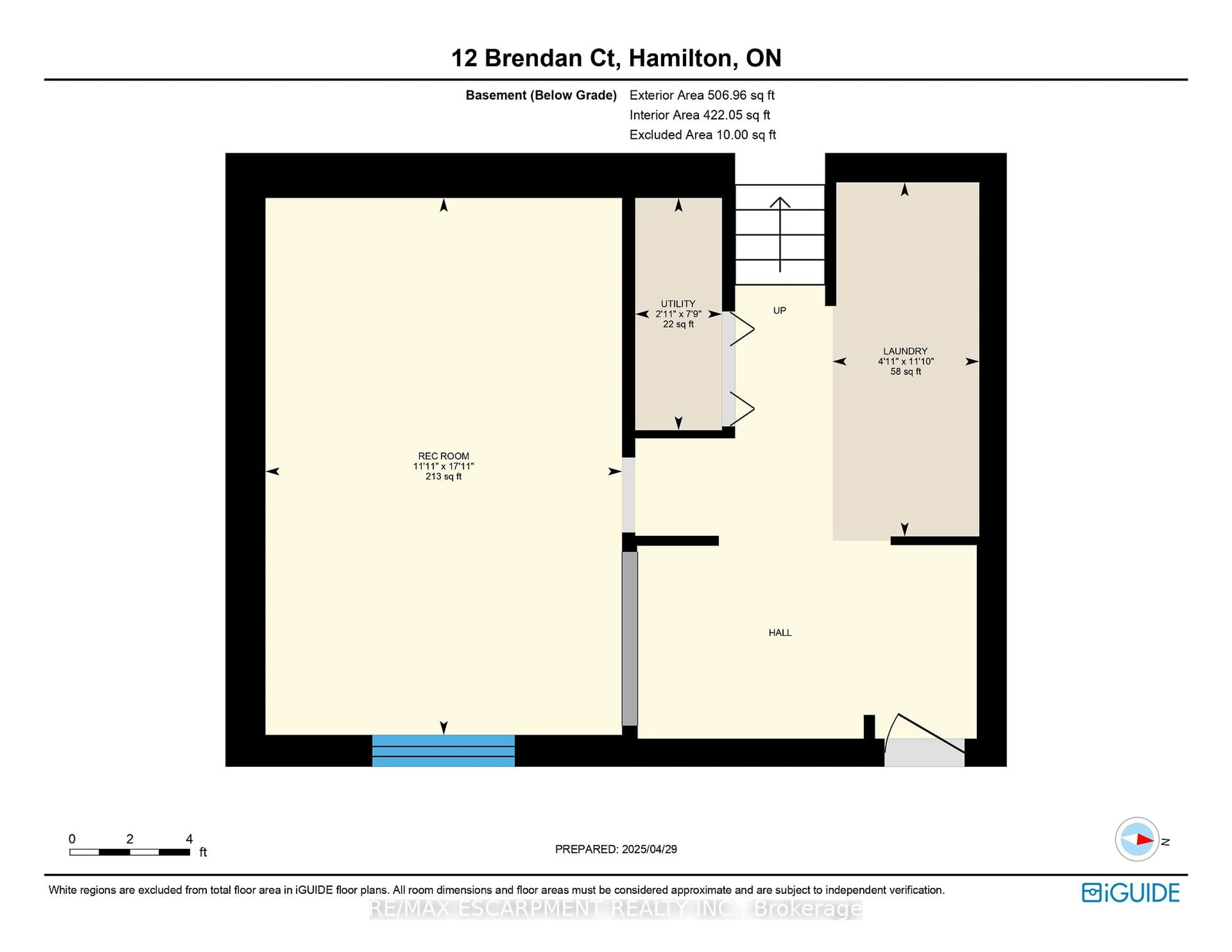 Floor plan for 12 BRENDAN Crt, Hamilton Ontario L8T 4R4