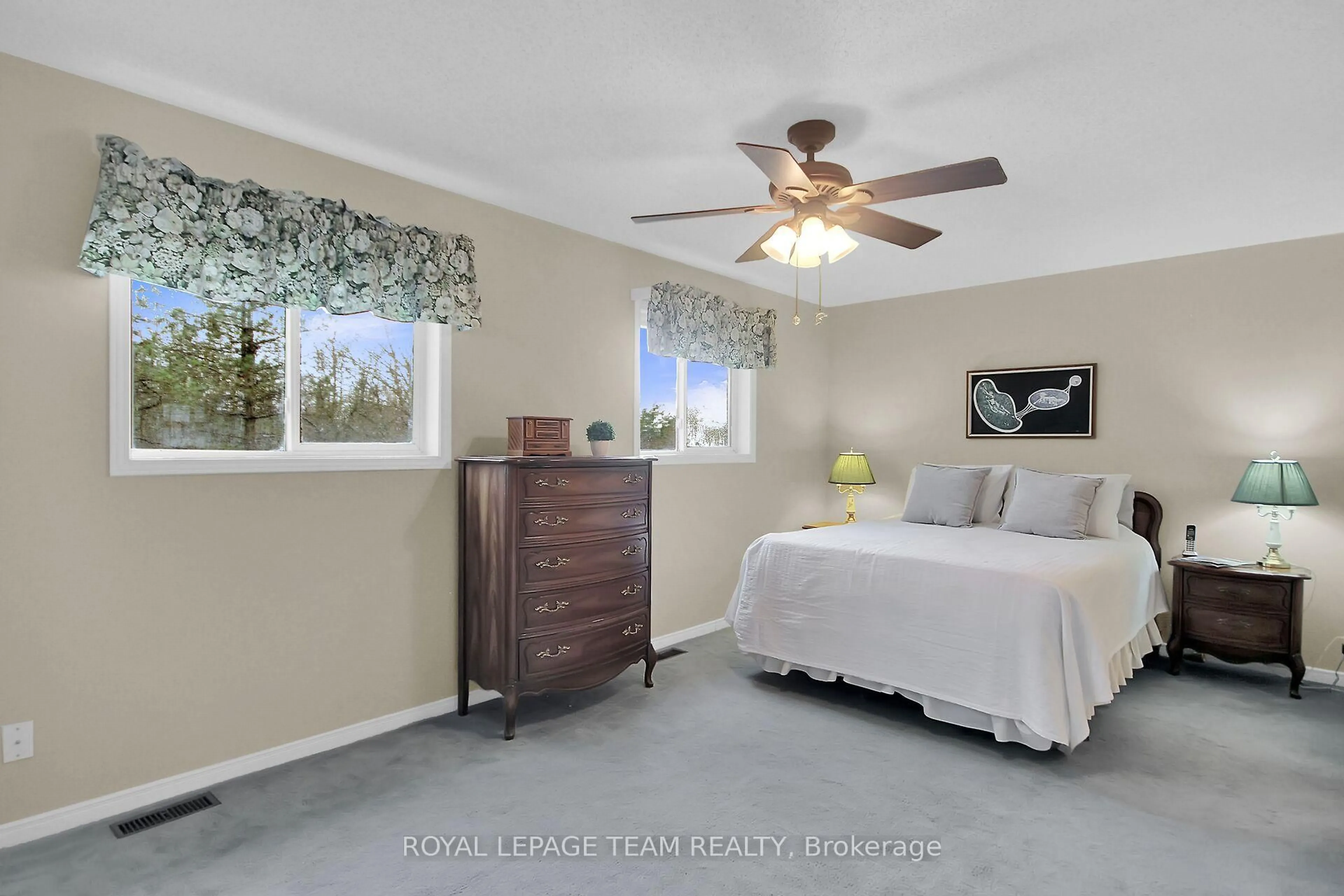 Bedroom with bed, ceramic/tile floor for 41 Kalbrook St, Ottawa Ontario K2T 1A8