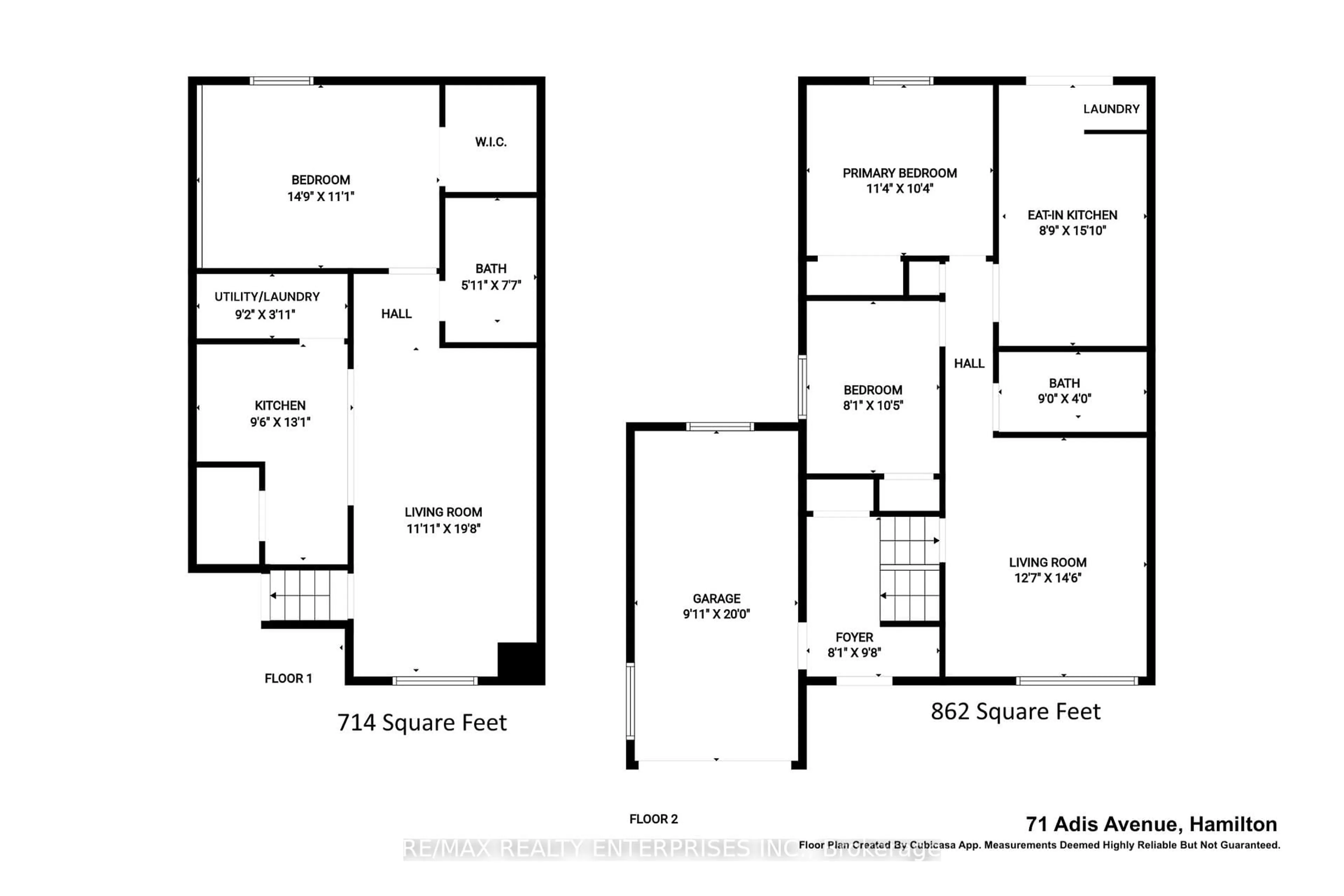 Floor plan for 71 Adis Ave, Hamilton Ontario L9C 6T9