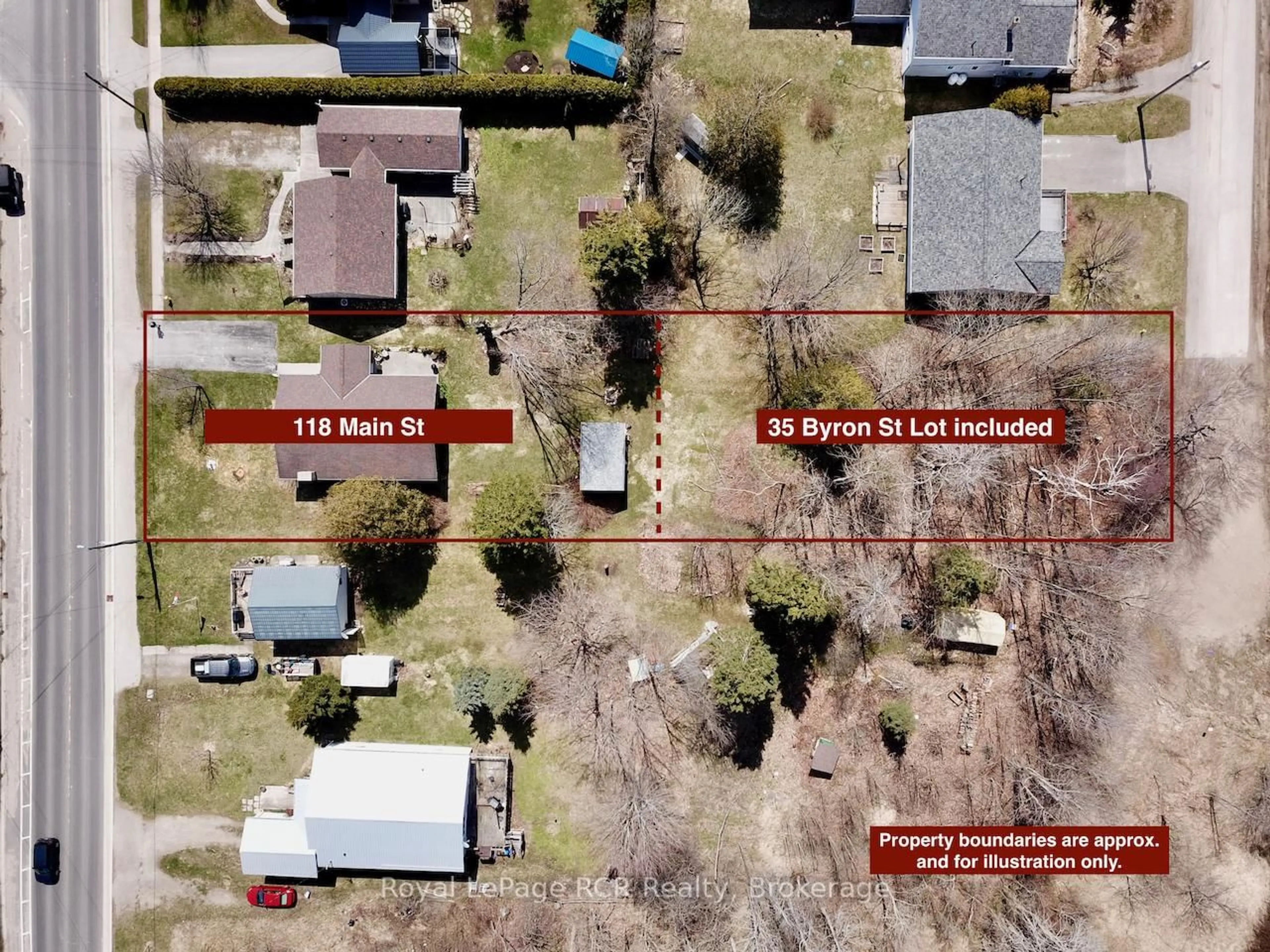 A pic from outside/outdoor area/front of a property/back of a property/a pic from drone, street for 118 Main St, Northern Bruce Peninsula Ontario N0H 1W0