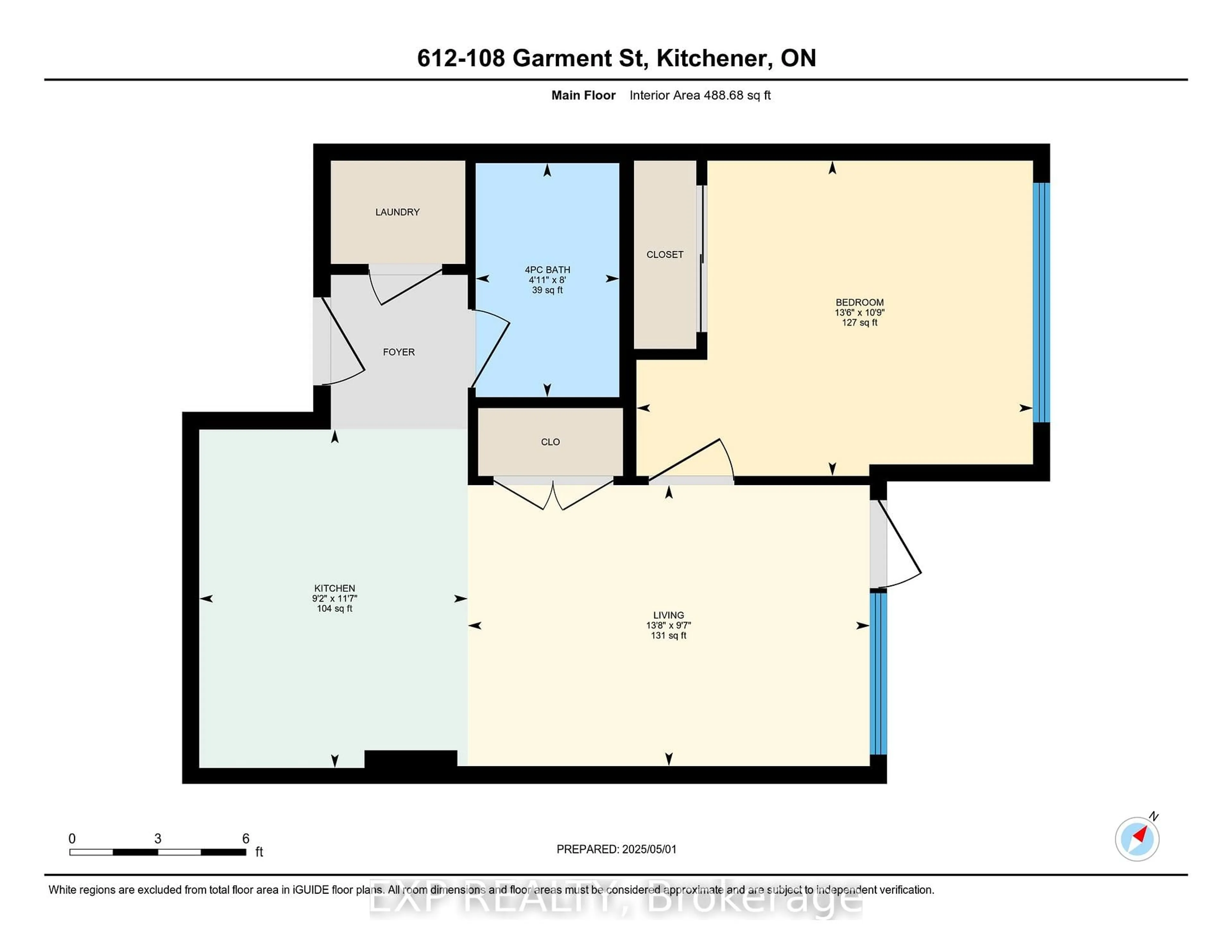 Floor plan for 108 Garment St #612, Kitchener Ontario N2G 0E2