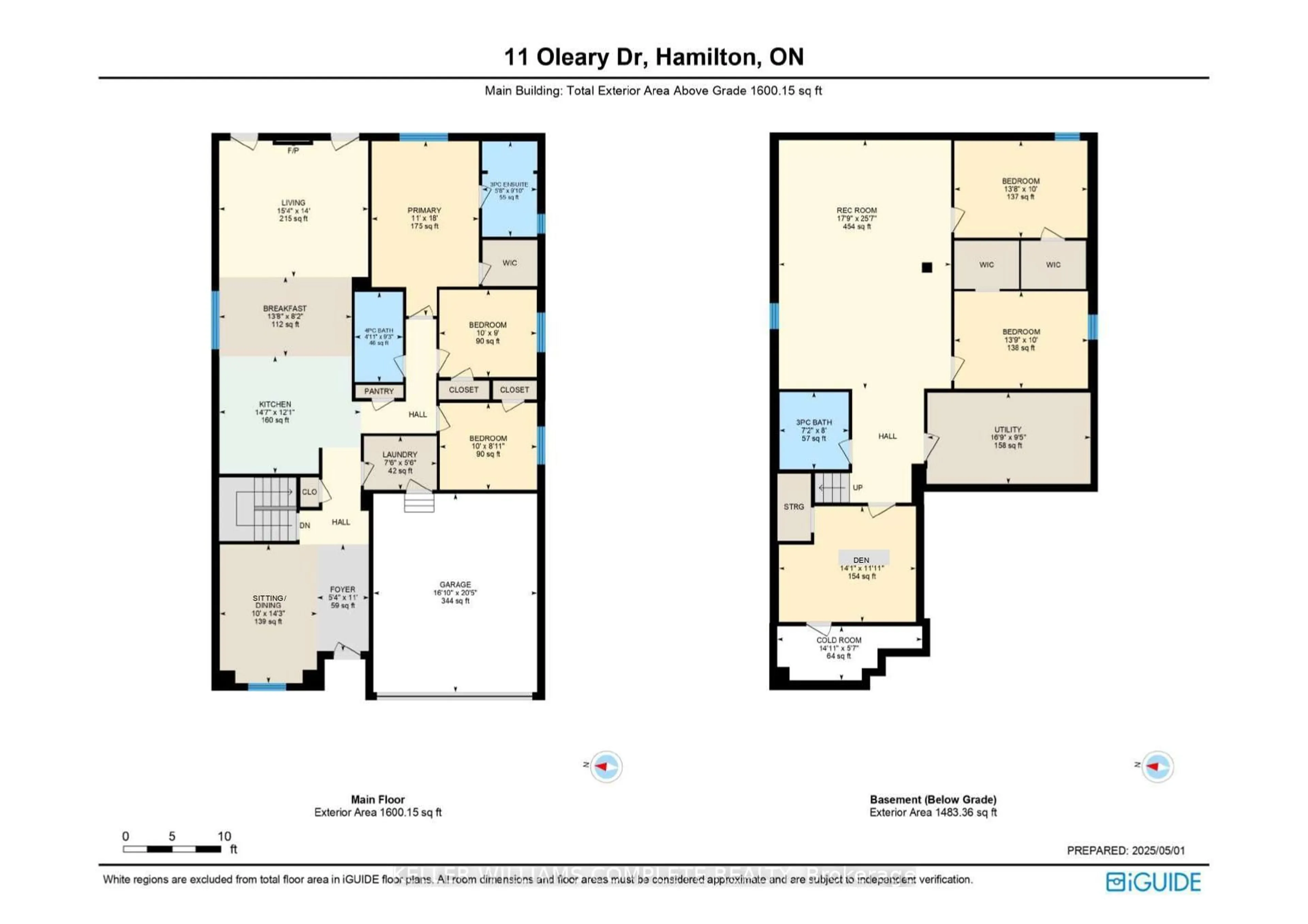 Floor plan for 11 O'Leary Dr, Hamilton Ontario L9K 0B5