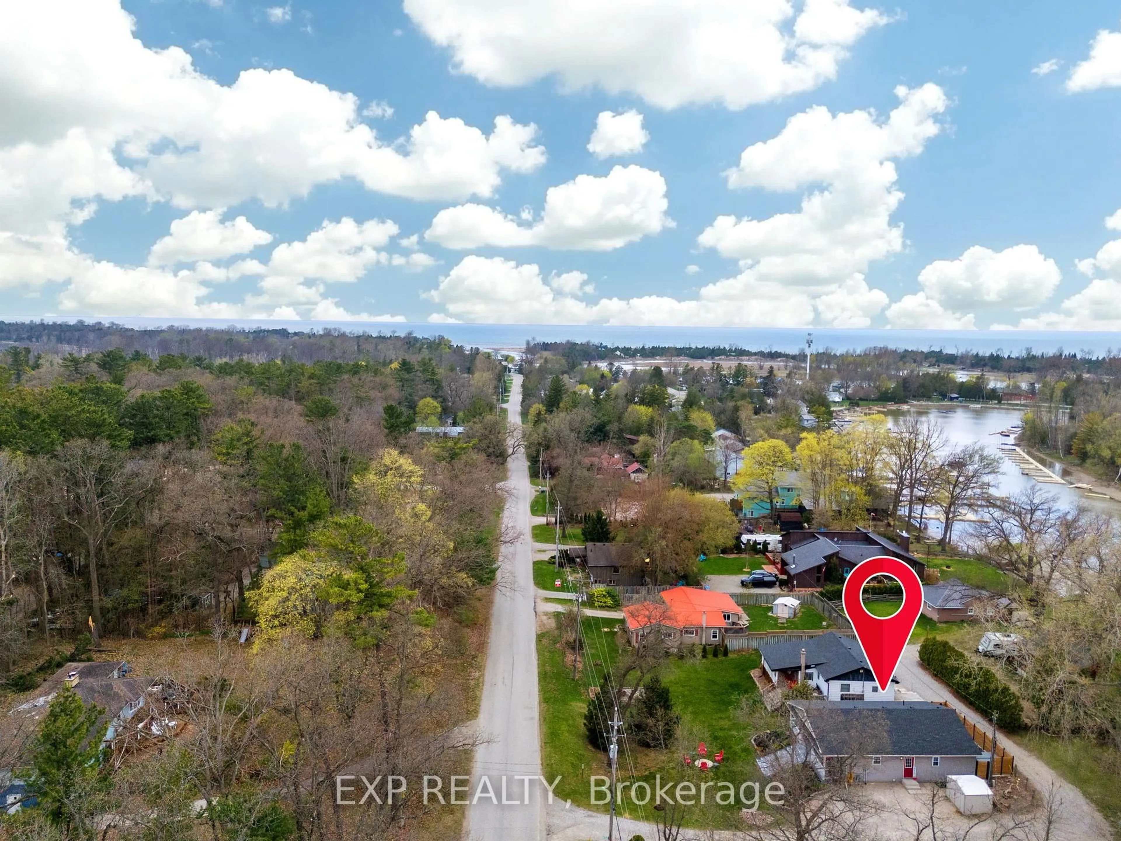 A pic from outside/outdoor area/front of a property/back of a property/a pic from drone, water/lake/river/ocean view for 7652 Riverside Dr, Lambton Shores Ontario N0M 2L0