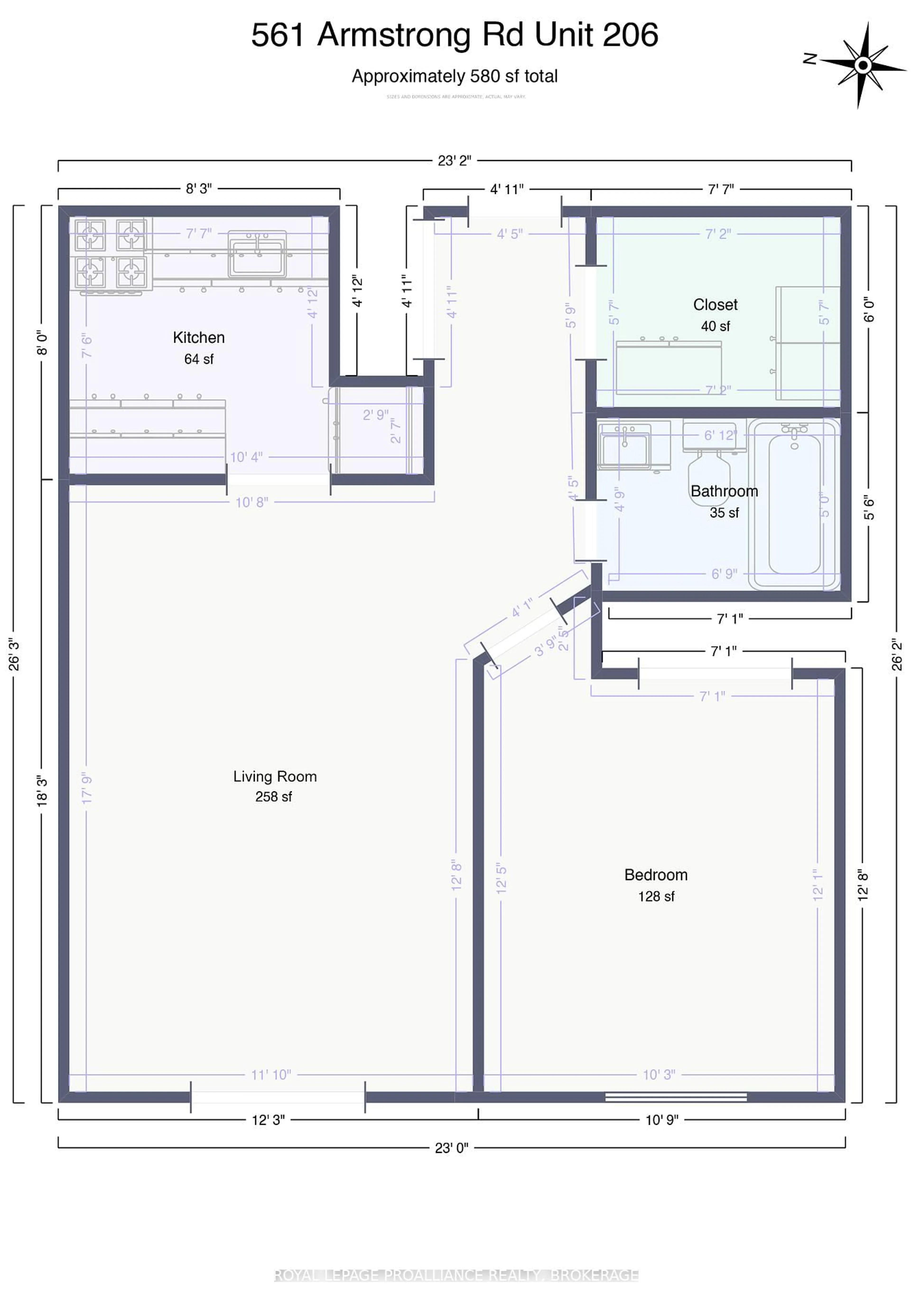 Floor plan for 561 Armstrong Rd #206, Kingston Ontario K7M 8J9