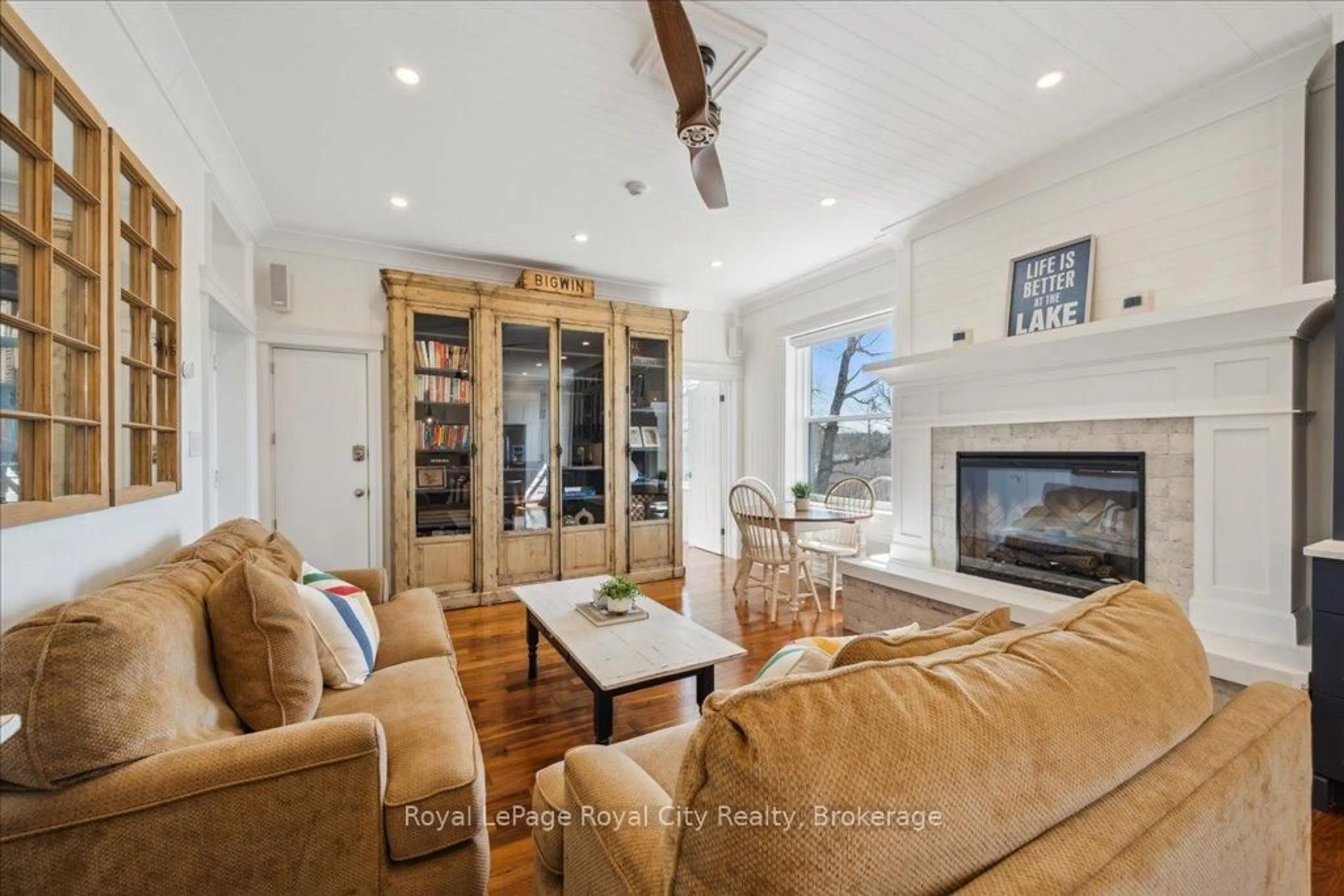 Living room with furniture, unknown for 12 Bigwin Island #202 & 206, Lake of Bays Ontario P0B 1A0
