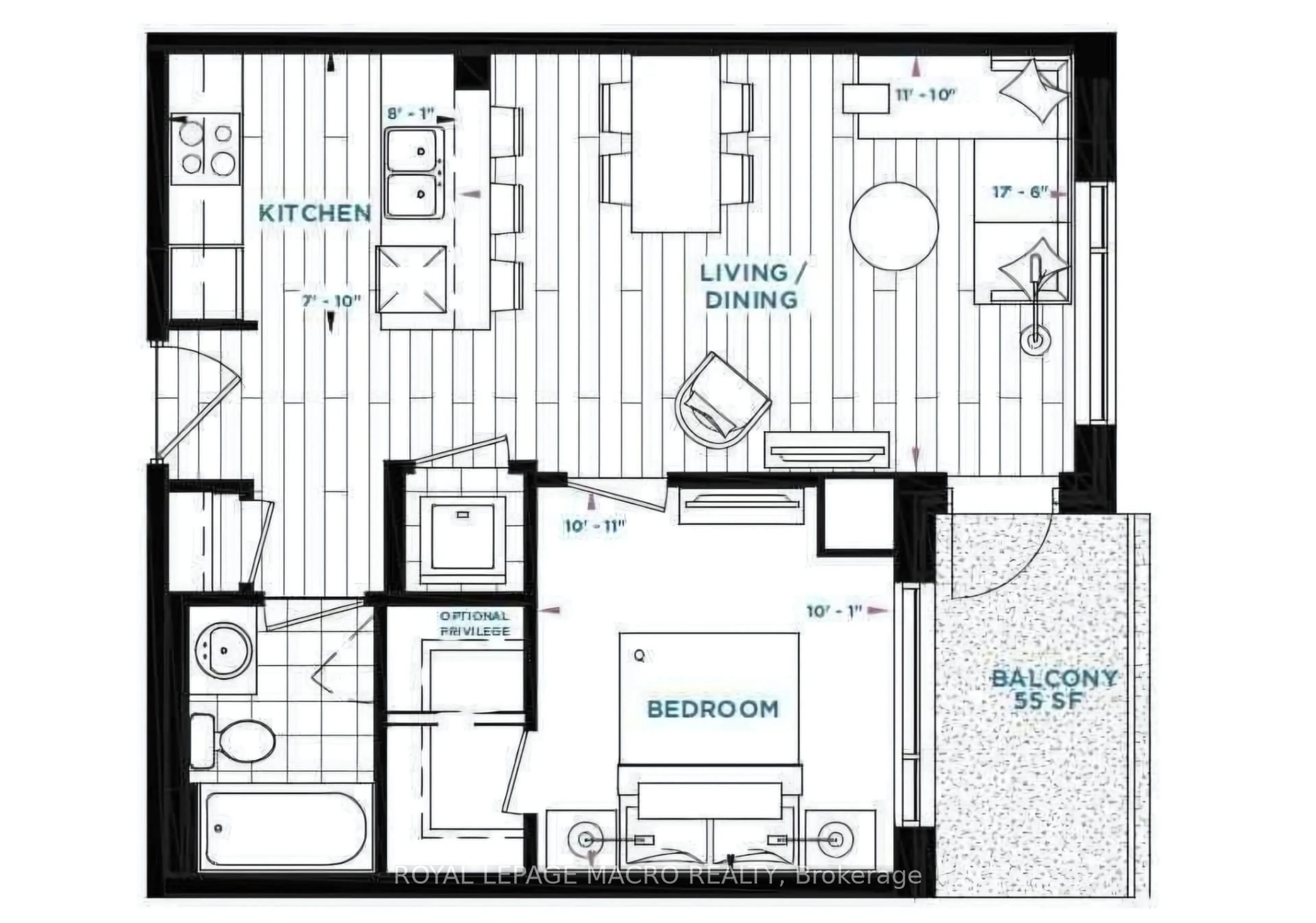 Floor plan for 600 North Service Rd ##210, Hamilton Ontario L8E 5A7