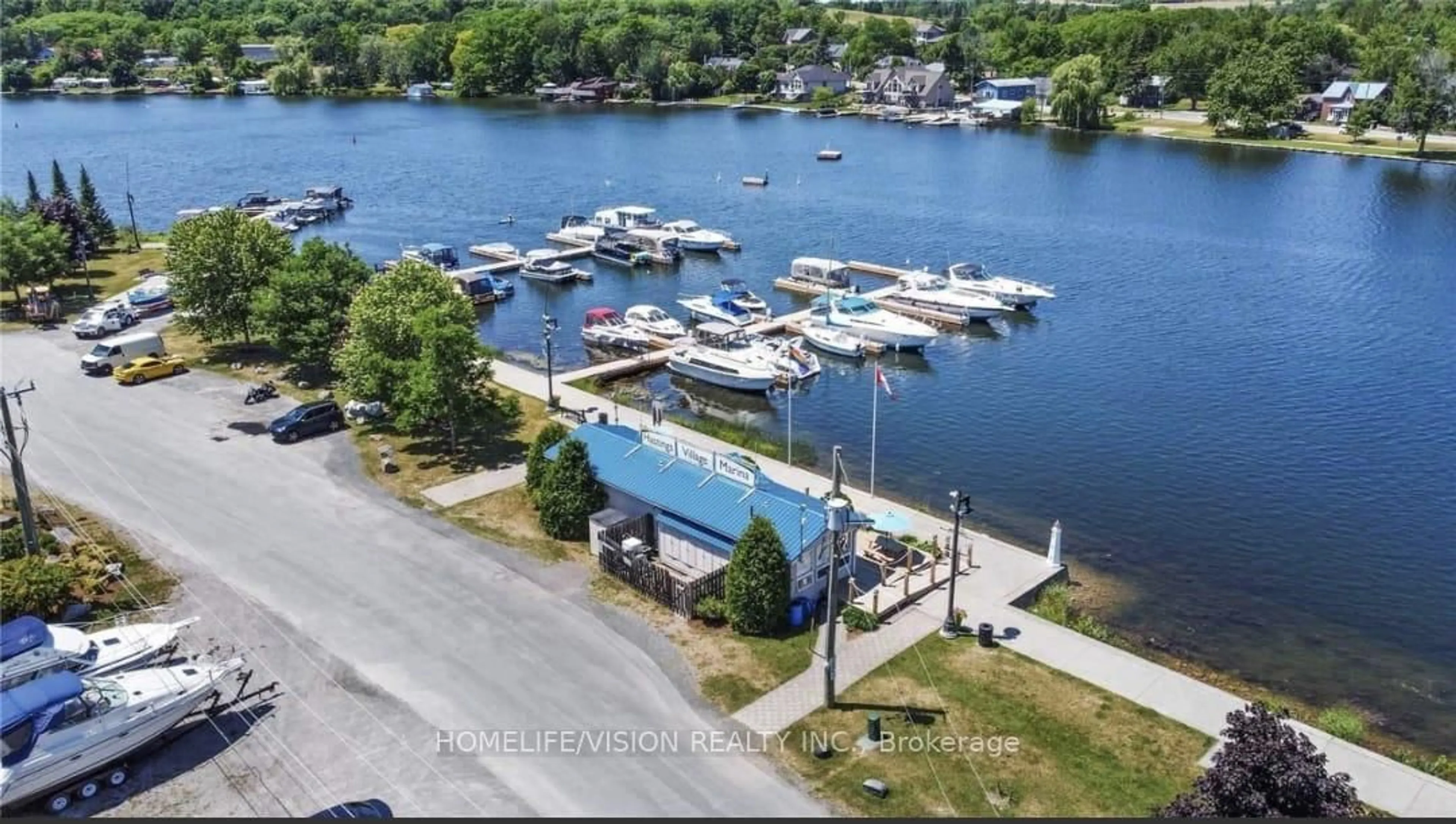 A pic from outside/outdoor area/front of a property/back of a property/a pic from drone, water/lake/river/ocean view for 77 Bridge St, Trent Hills Ontario K0L 1Y0
