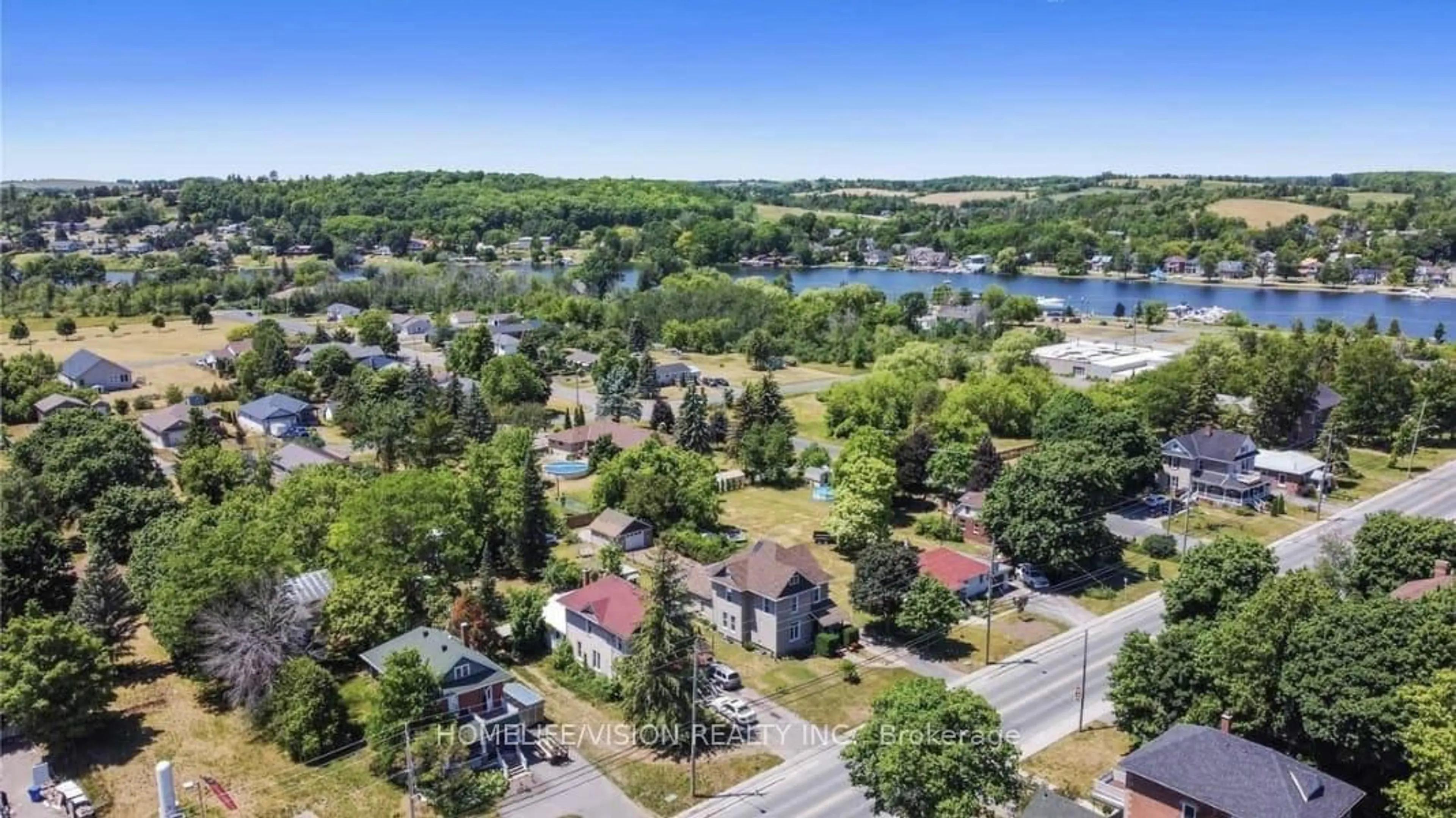 A pic from outside/outdoor area/front of a property/back of a property/a pic from drone, water/lake/river/ocean view for 77 Bridge St, Trent Hills Ontario K0L 1Y0