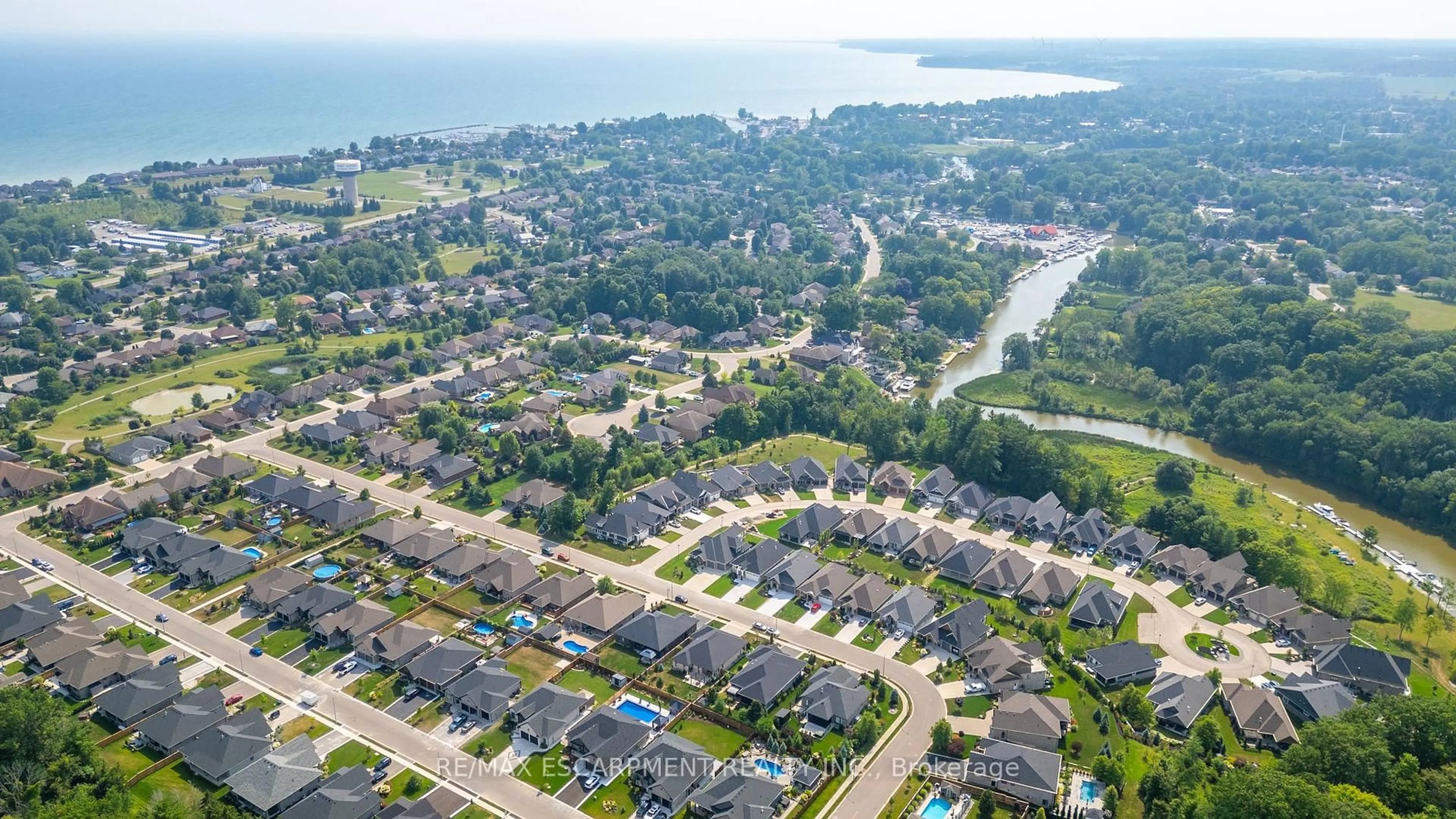 A pic from outside/outdoor area/front of a property/back of a property/a pic from drone, water/lake/river/ocean view for 41 Bluenose Dr, Norfolk Ontario N0A 1N7