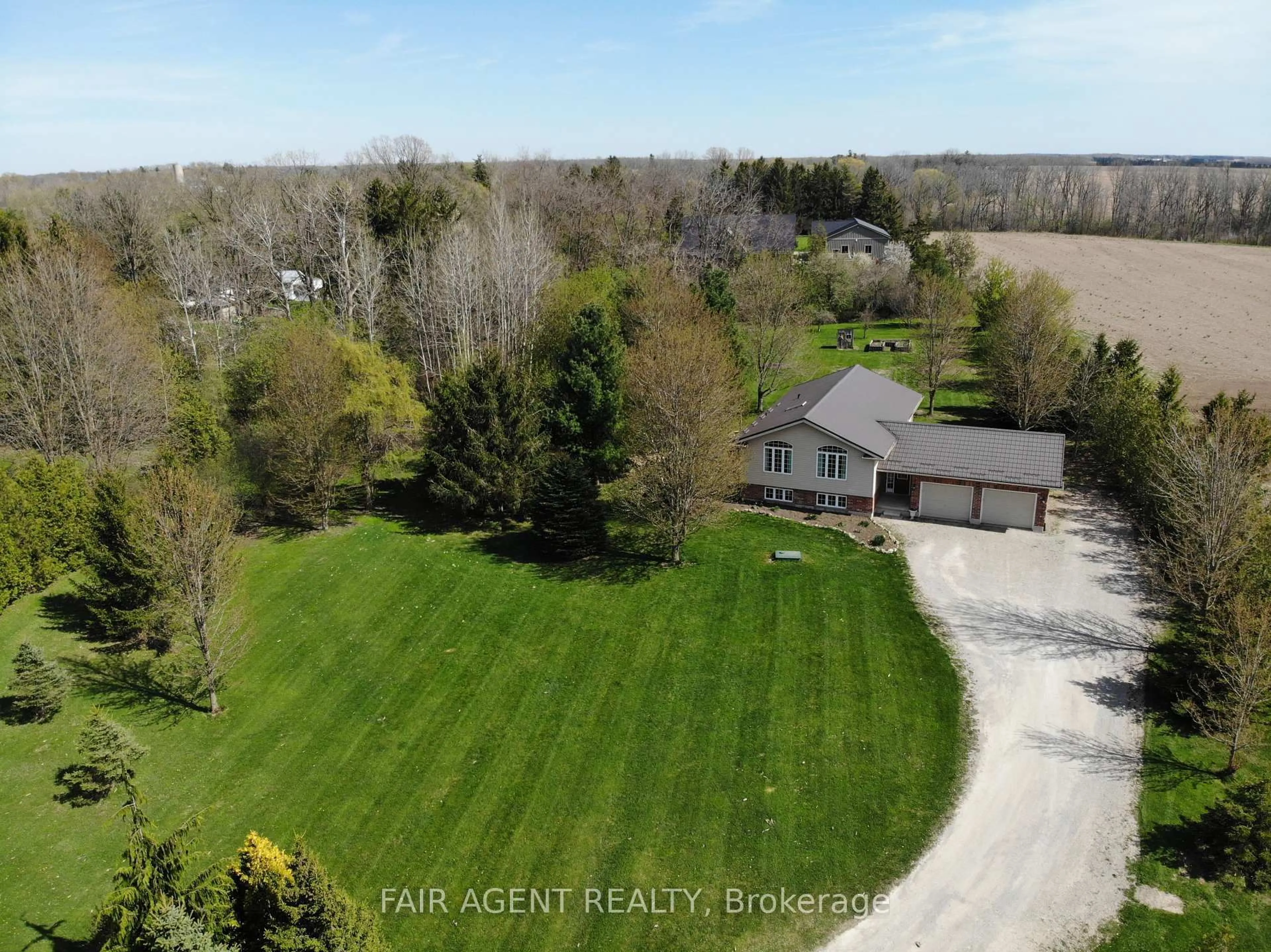 A pic from outside/outdoor area/front of a property/back of a property/a pic from drone, water/lake/river/ocean view for 12120 GALE Rd, North Middlesex Ontario N0M 1A0