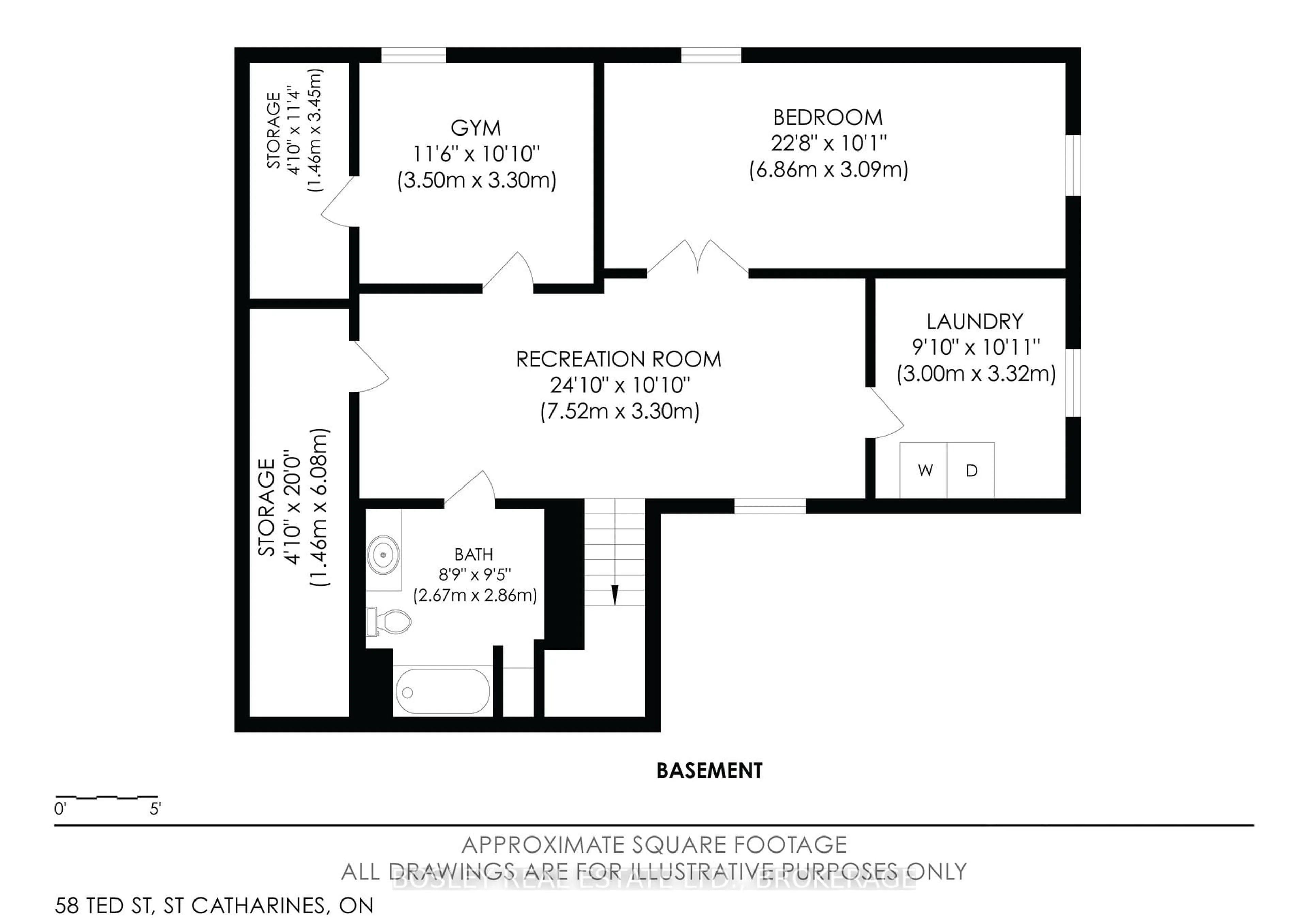 Floor plan for 58 TED St, St. Catharines Ontario L2N 1E5