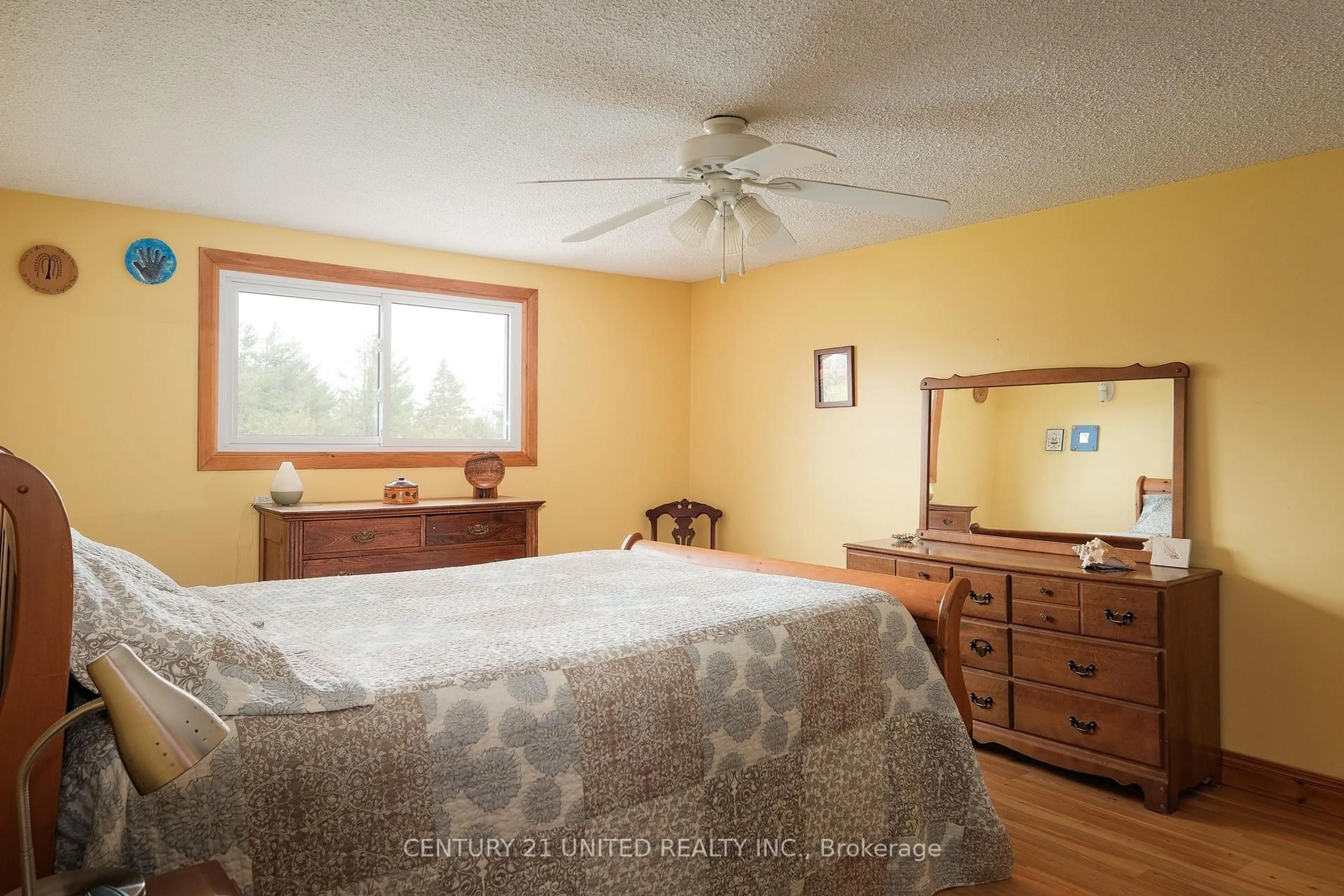 Bedroom with bed, wood/laminate floor for 4095 Hwy 28 N/A, Selwyn Ontario K0L 2H0