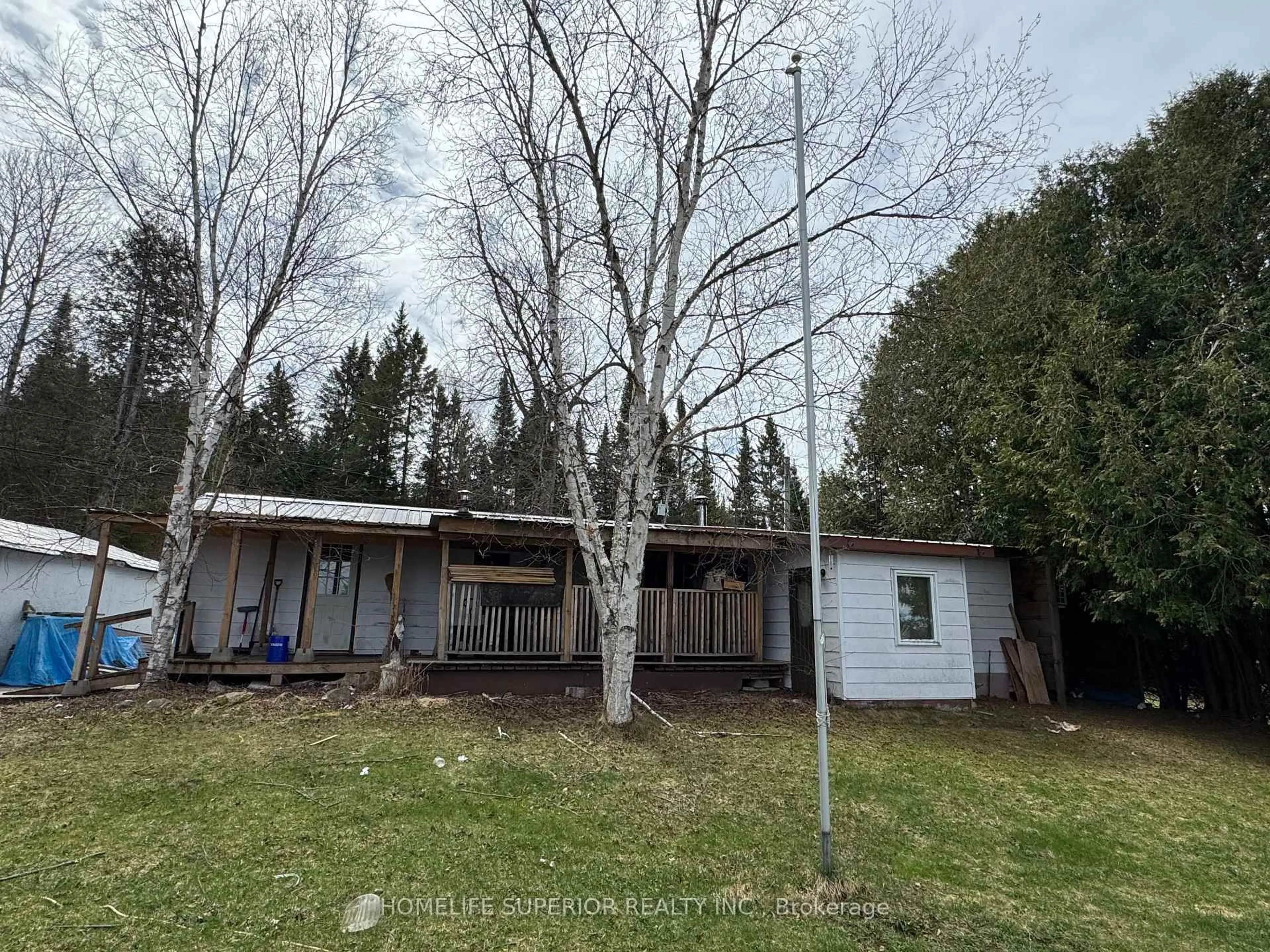 A pic from outside/outdoor area/front of a property/back of a property/a pic from drone, forest/trees view for 546 Detlor Rd, Bancroft Ontario K0L 2L0