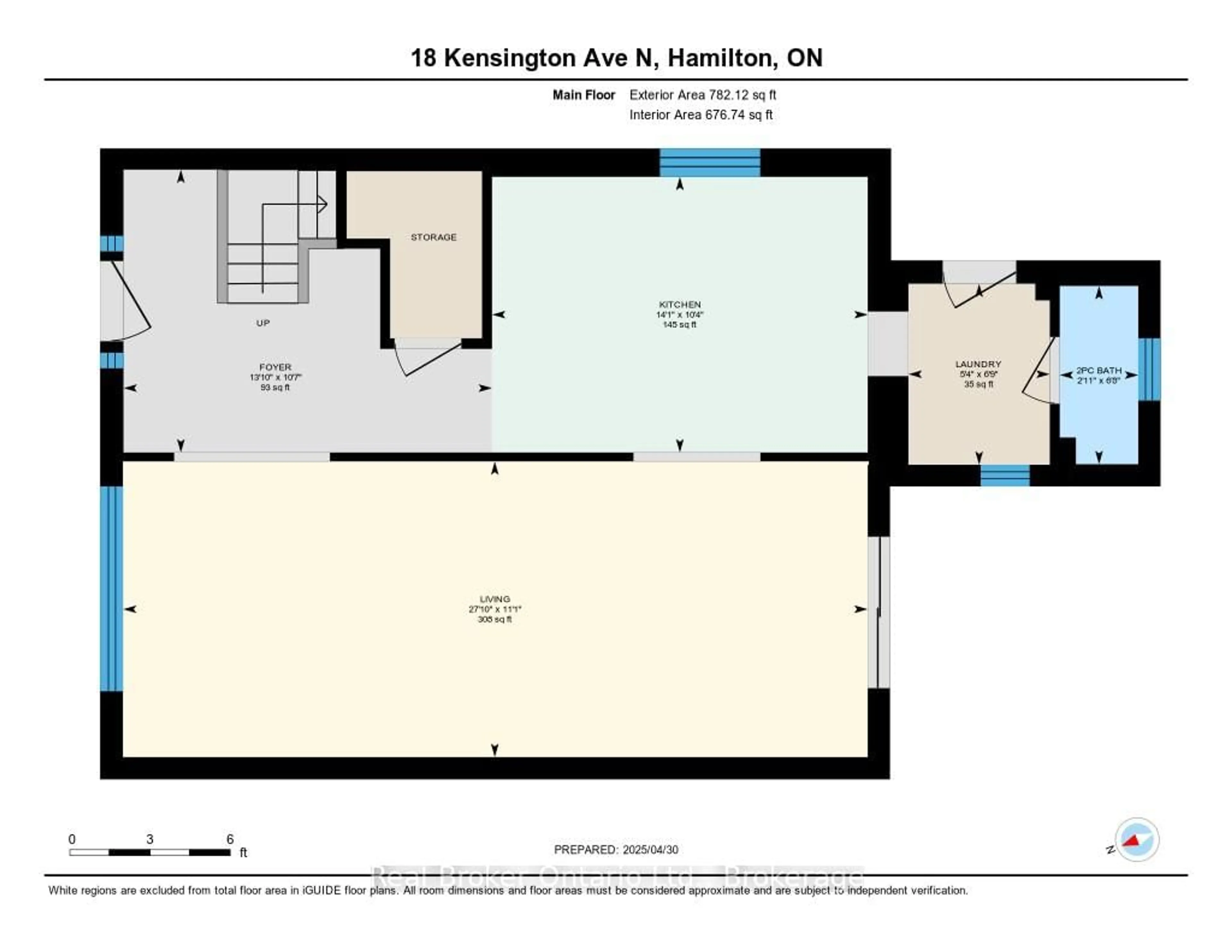 Floor plan for 18 Kensington Ave, Hamilton Ontario L8L 7M9