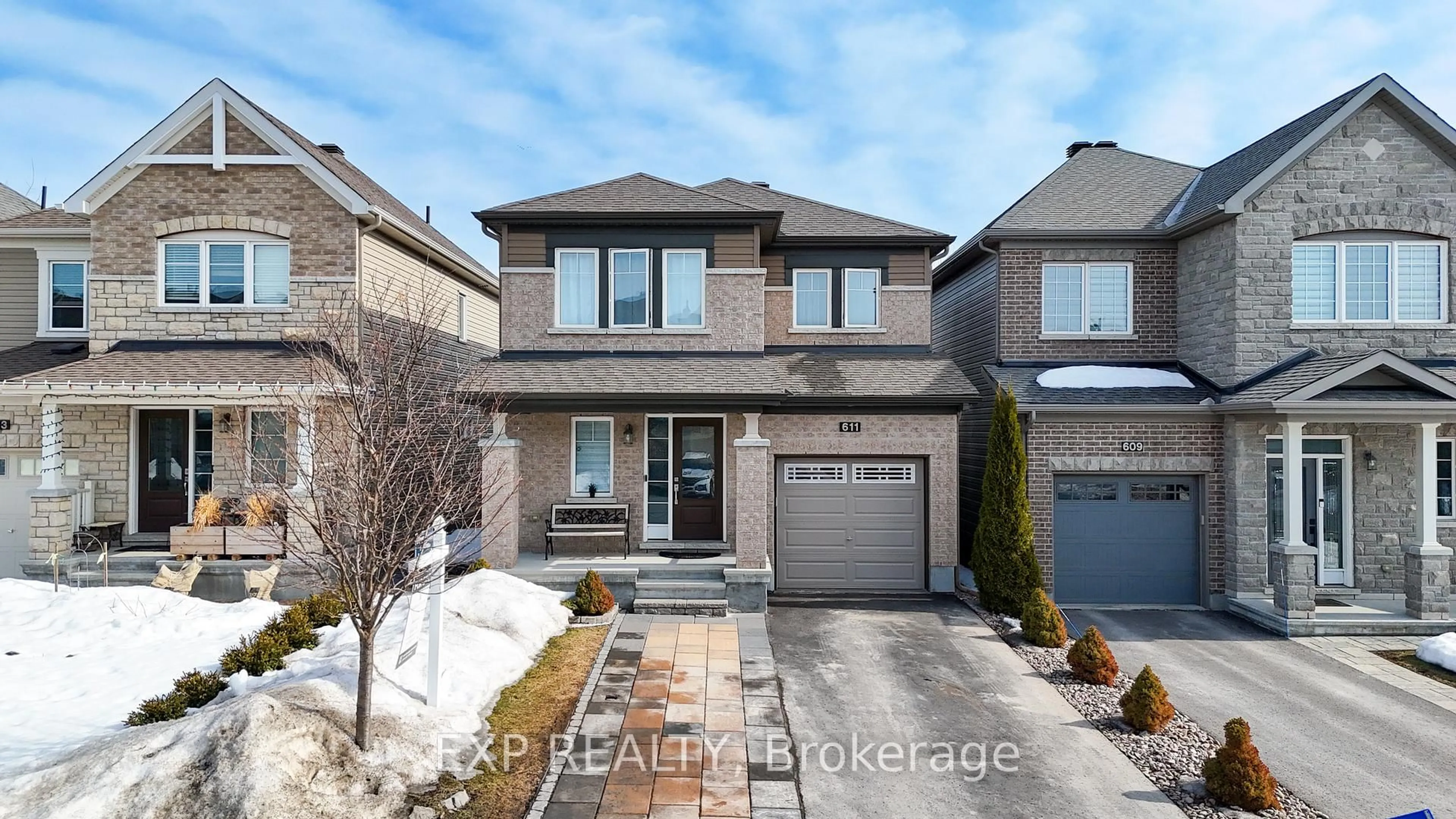 Home with brick exterior material, street for 611 Geranium Walk, Stittsville Ontario K2S 2J6