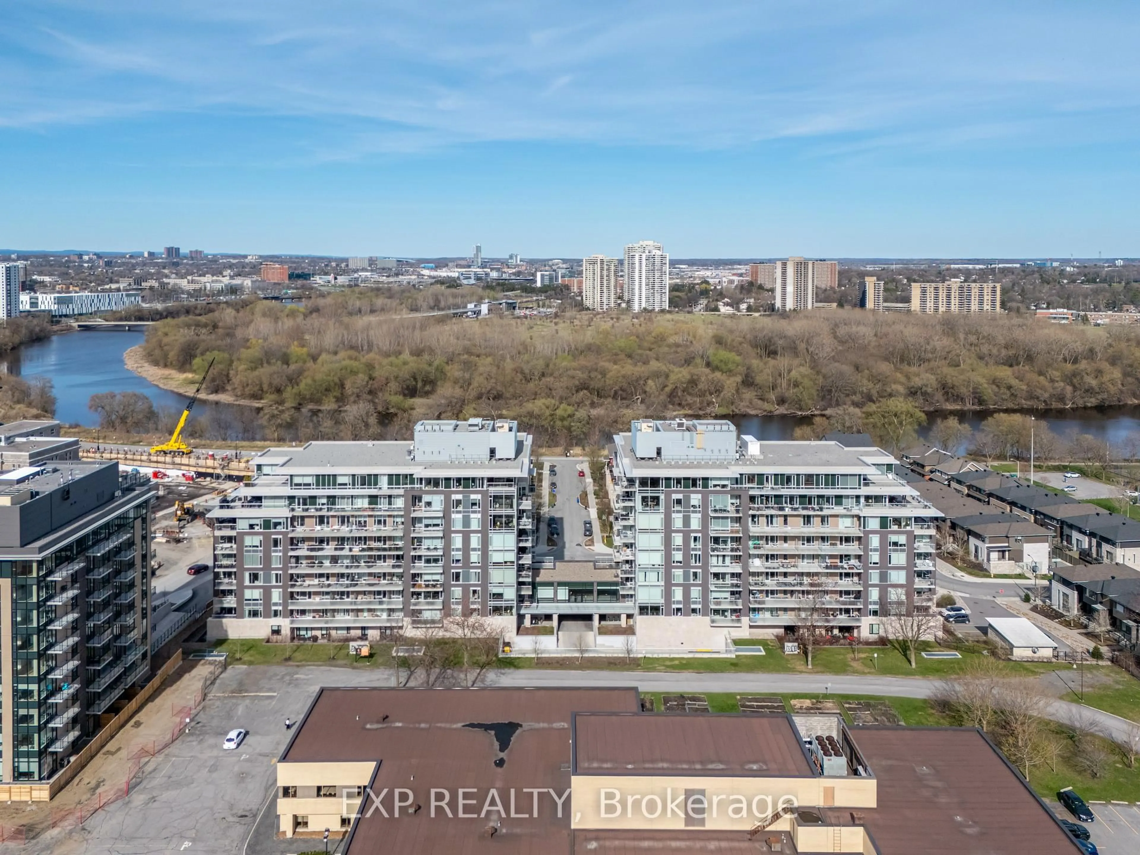 A pic from outside/outdoor area/front of a property/back of a property/a pic from drone, city buildings view from balcony for 570 De Mazenod Ave Ave #209, Ottawa Ontario K1S 5X2