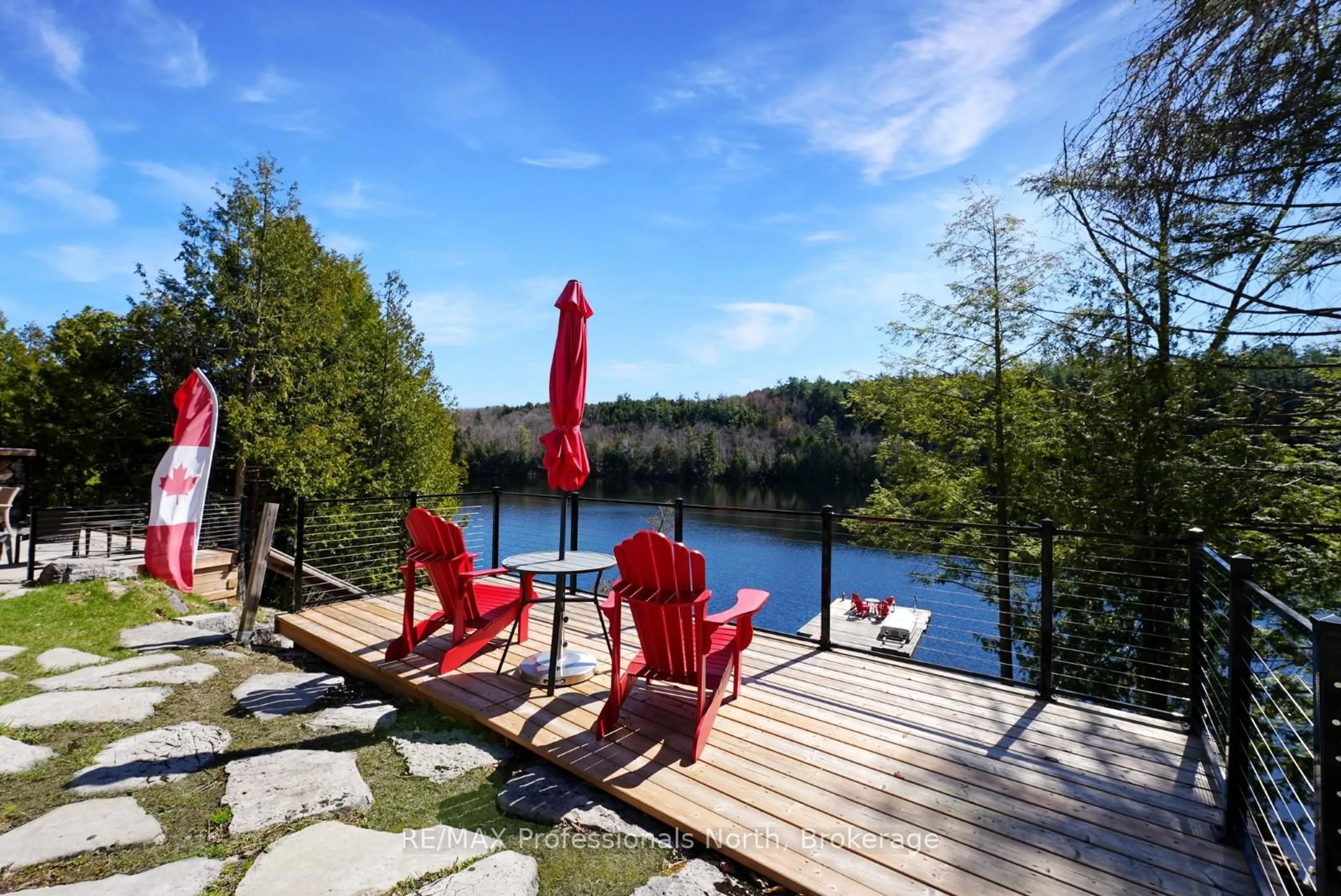 Patio, water/lake/river/ocean view for 1012 Caldwell Tr, Minden Hills Ontario K0M 2A0