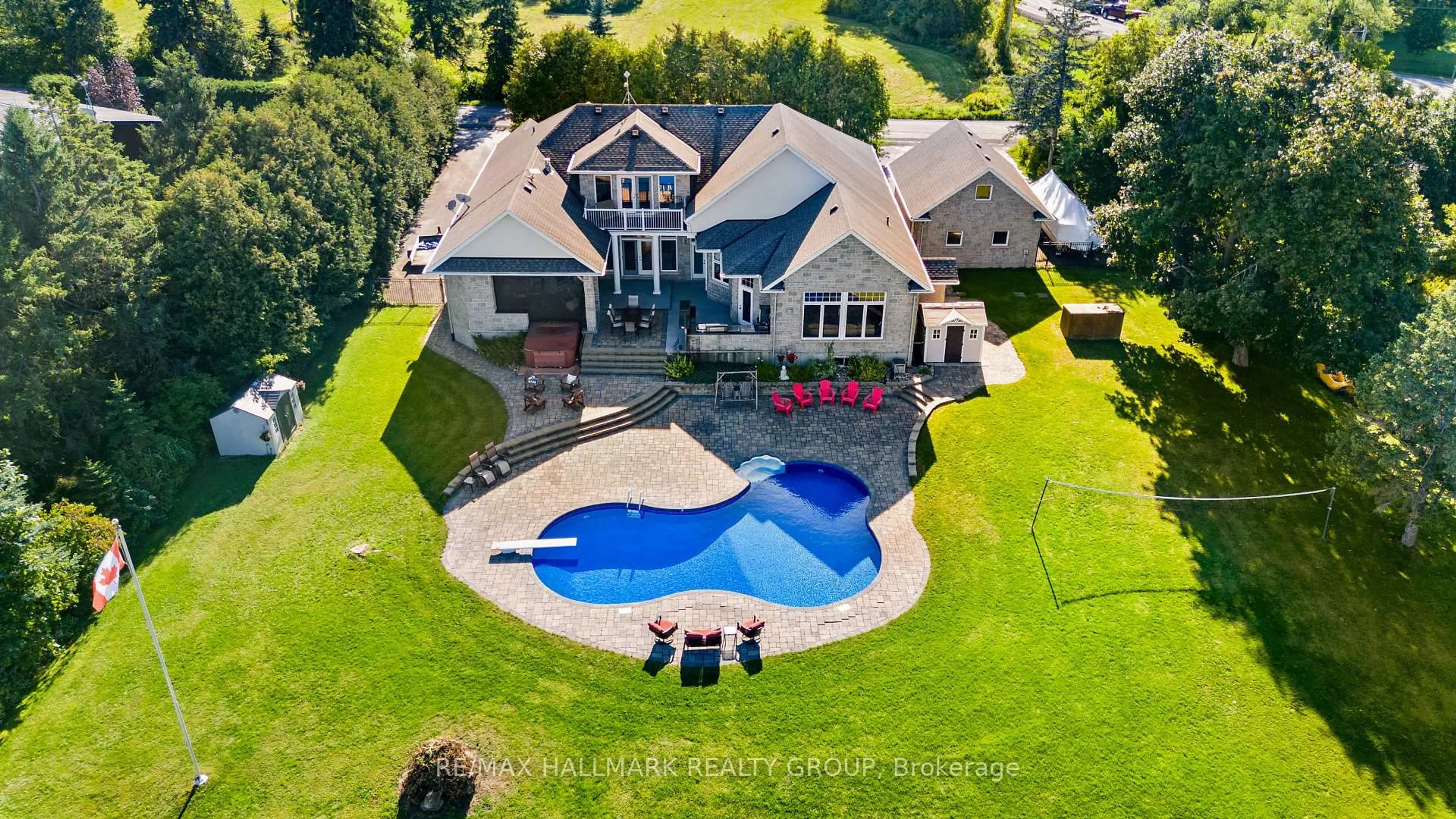 A pic from outside/outdoor area/front of a property/back of a property/a pic from drone, water/lake/river/ocean view for 7429 Carter Rd, Osgoode Ontario K0A 2W0