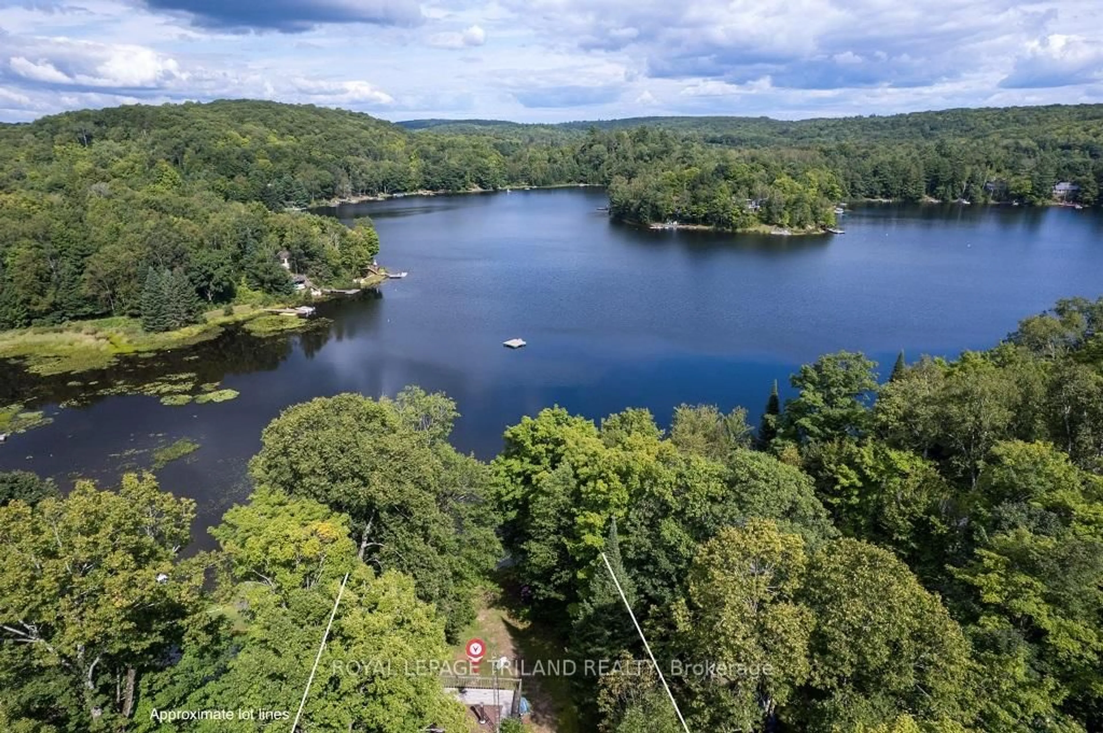 A pic from outside/outdoor area/front of a property/back of a property/a pic from drone, water/lake/river/ocean view for 383 Siddon Lake Pl, Bancroft Ontario K0L 1C0