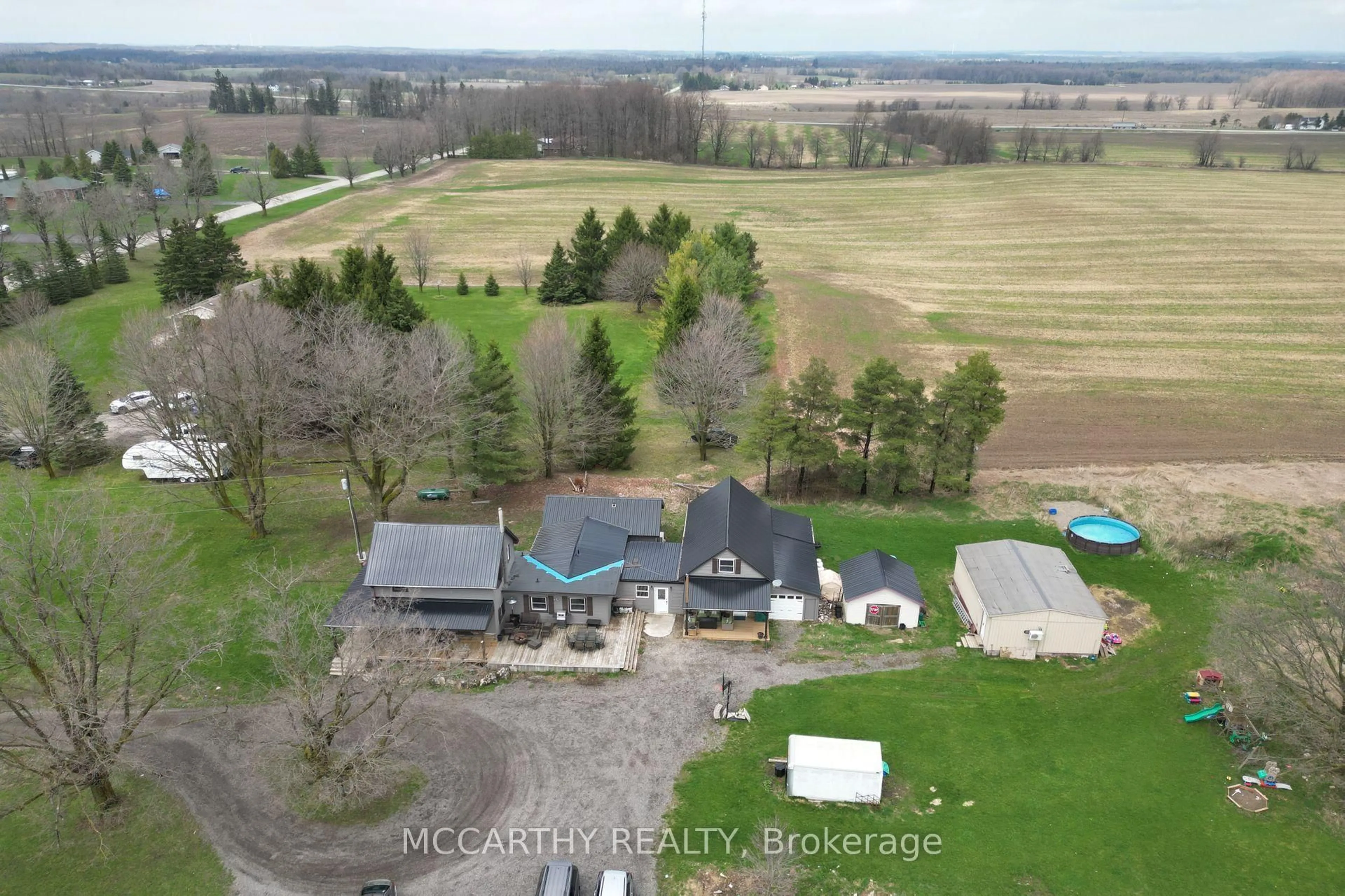 A pic from outside/outdoor area/front of a property/back of a property/a pic from drone, mountain view for 436139 4th Line, Melancthon Ontario L9V 2V2