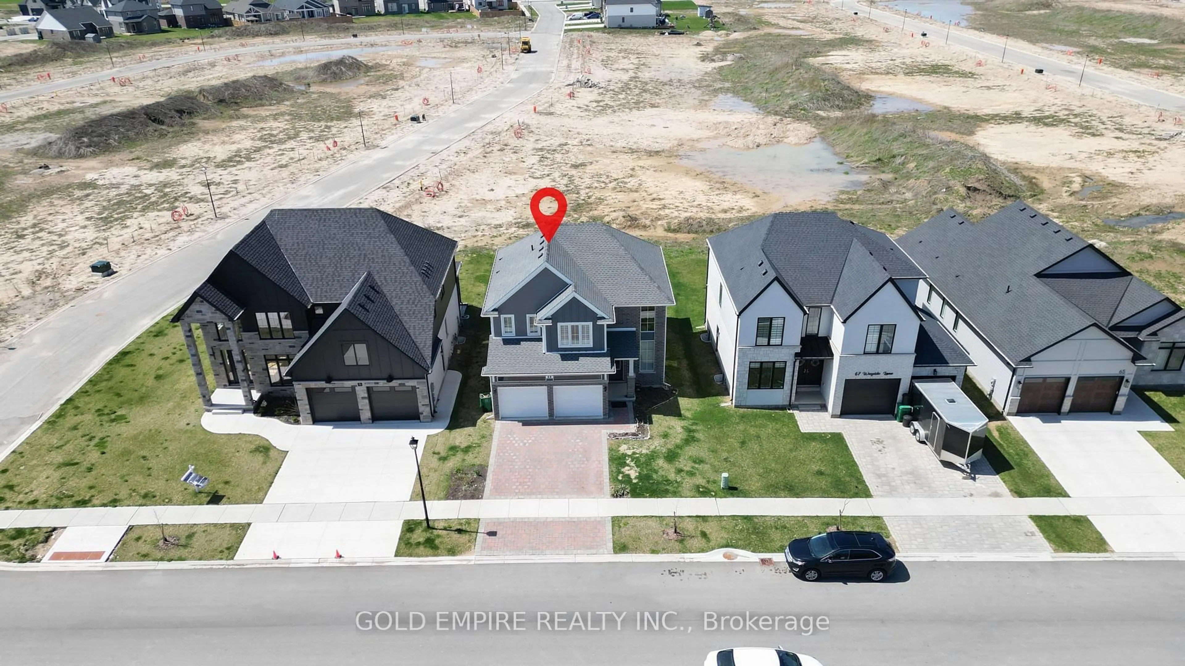 A pic from outside/outdoor area/front of a property/back of a property/a pic from drone, street for 69 wayside Lane, Southwold Ontario N5P 0H2