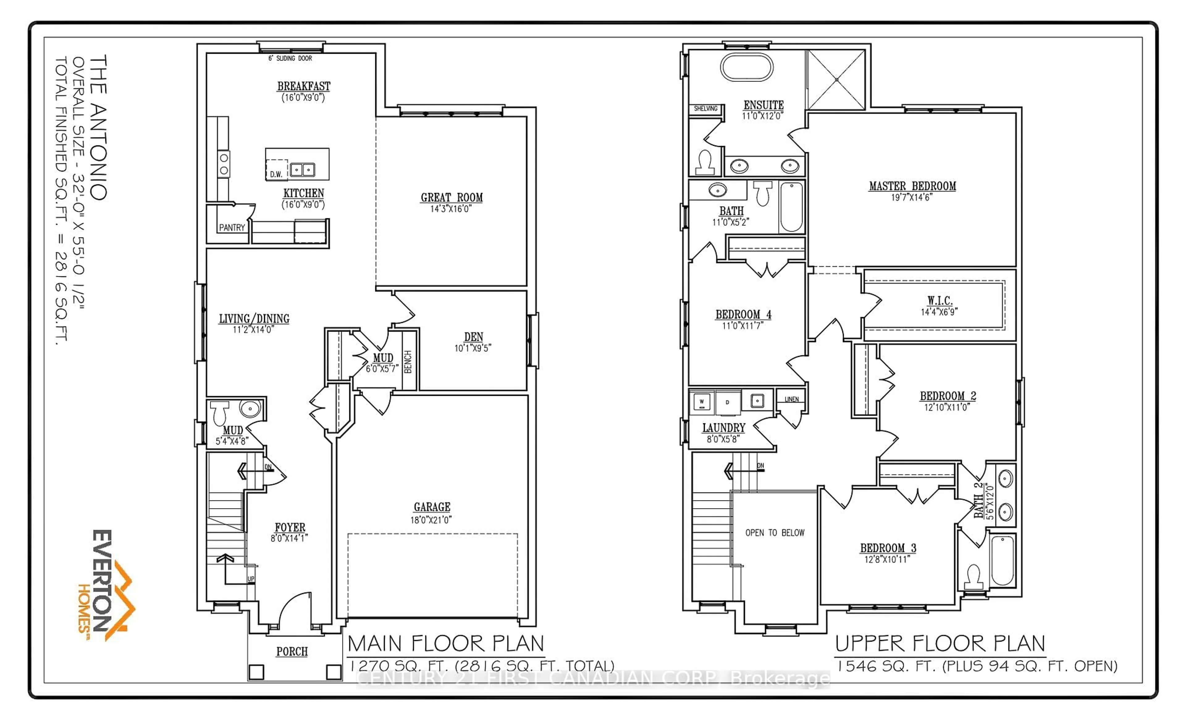 Floor plan for Lot 38 Upper West Ave, London South Ontario N6K 0J9