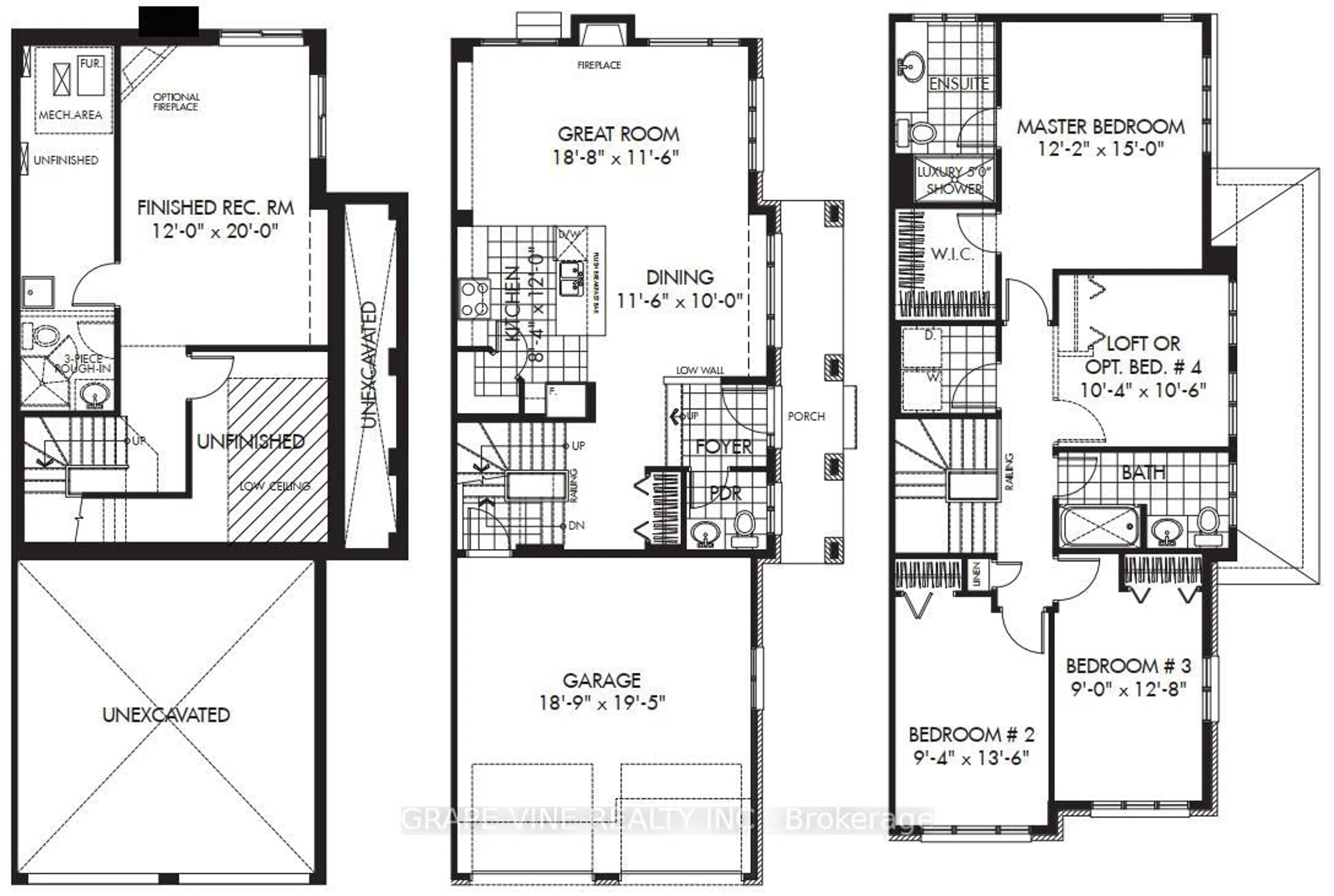 Floor plan for 535 Rowers Way, Ottawa Ontario K1X 0C6