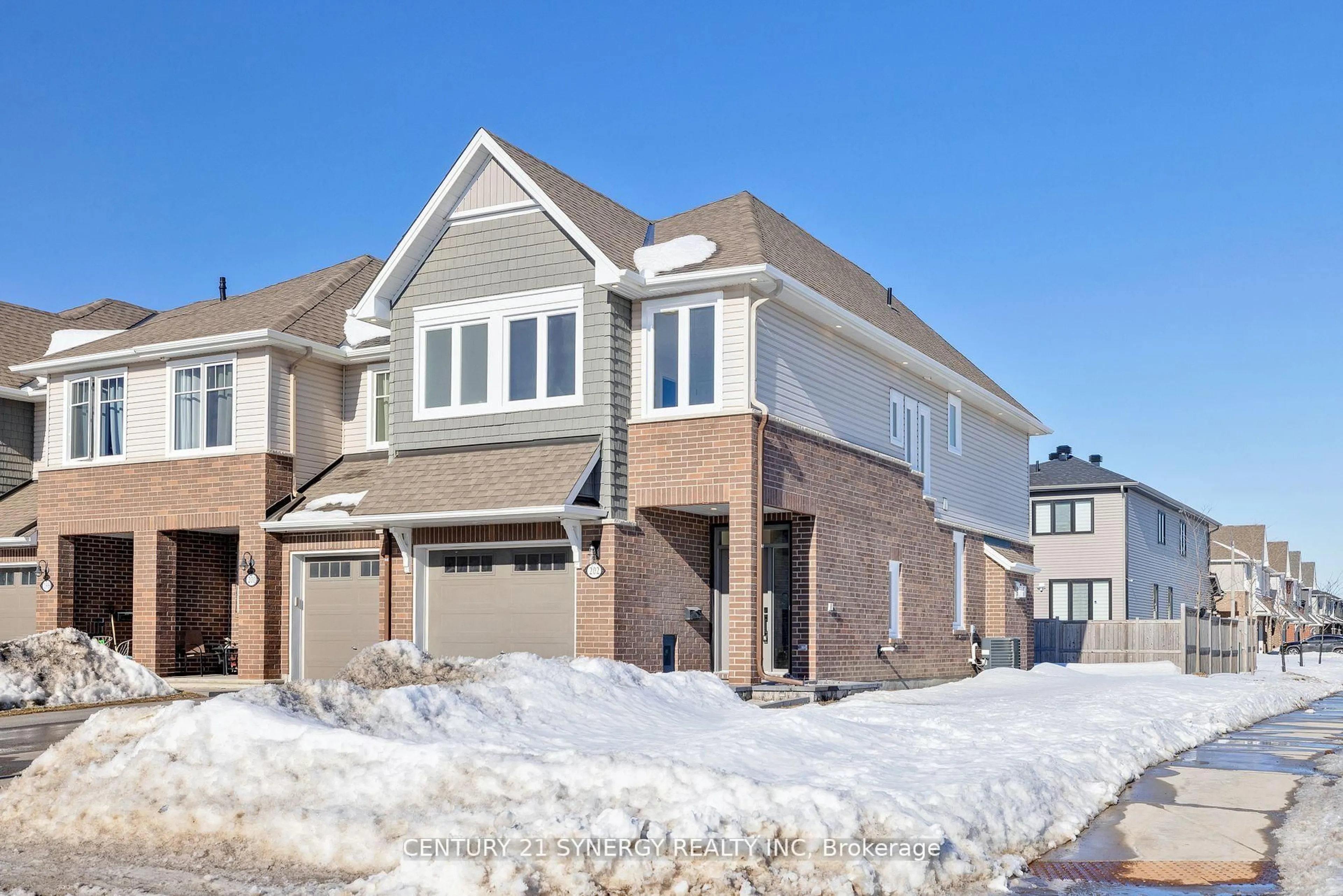 Home with brick exterior material, street for 202 Angelonia Cres, Ottawa Ontario K1T 0Y4