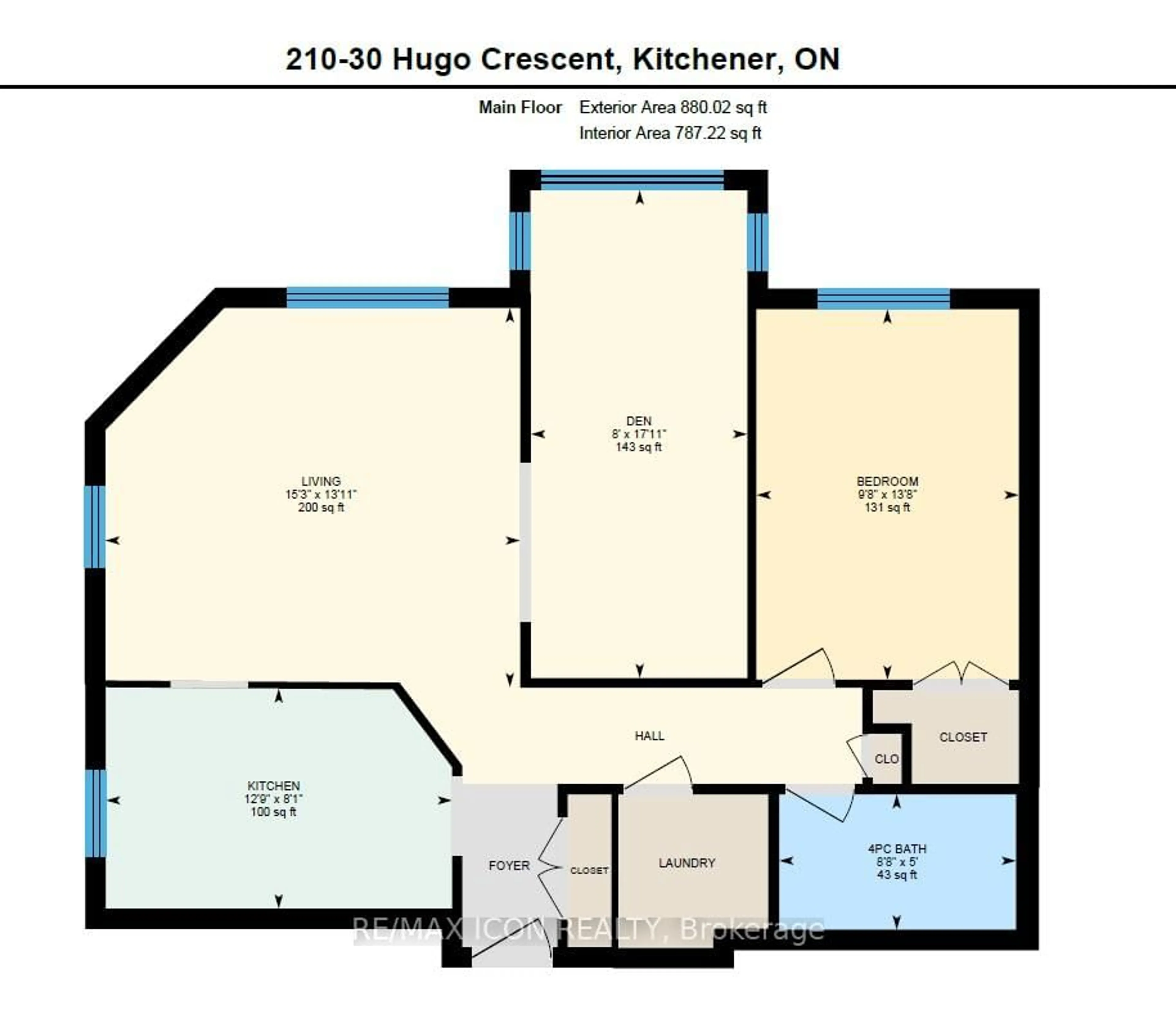 Floor plan for 30 Hugo Cres #210, Kitchener Ontario N2M 3Z2