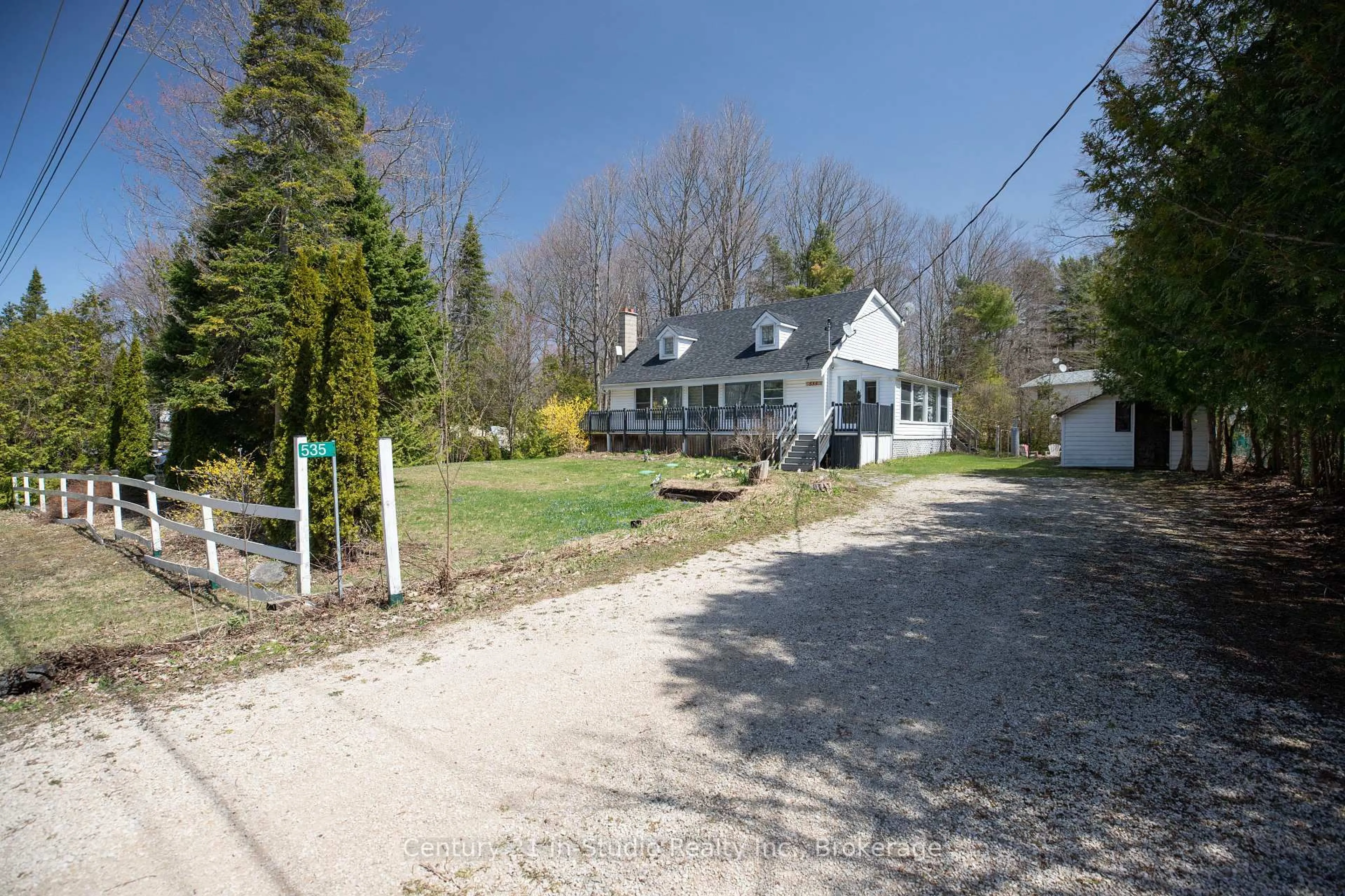 A pic from outside/outdoor area/front of a property/back of a property/a pic from drone, street for 535 D Line, South Bruce Peninsula Ontario N0H 2G0