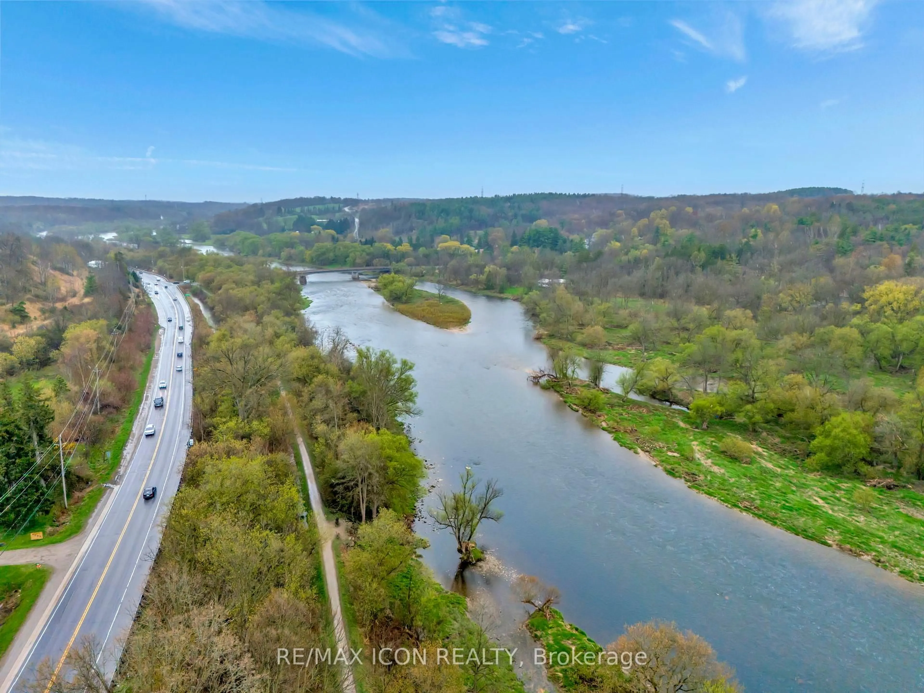 A pic from outside/outdoor area/front of a property/back of a property/a pic from drone, water/lake/river/ocean view for 1257 Brantford Highway, North Dumfries Ontario N1R 5S6