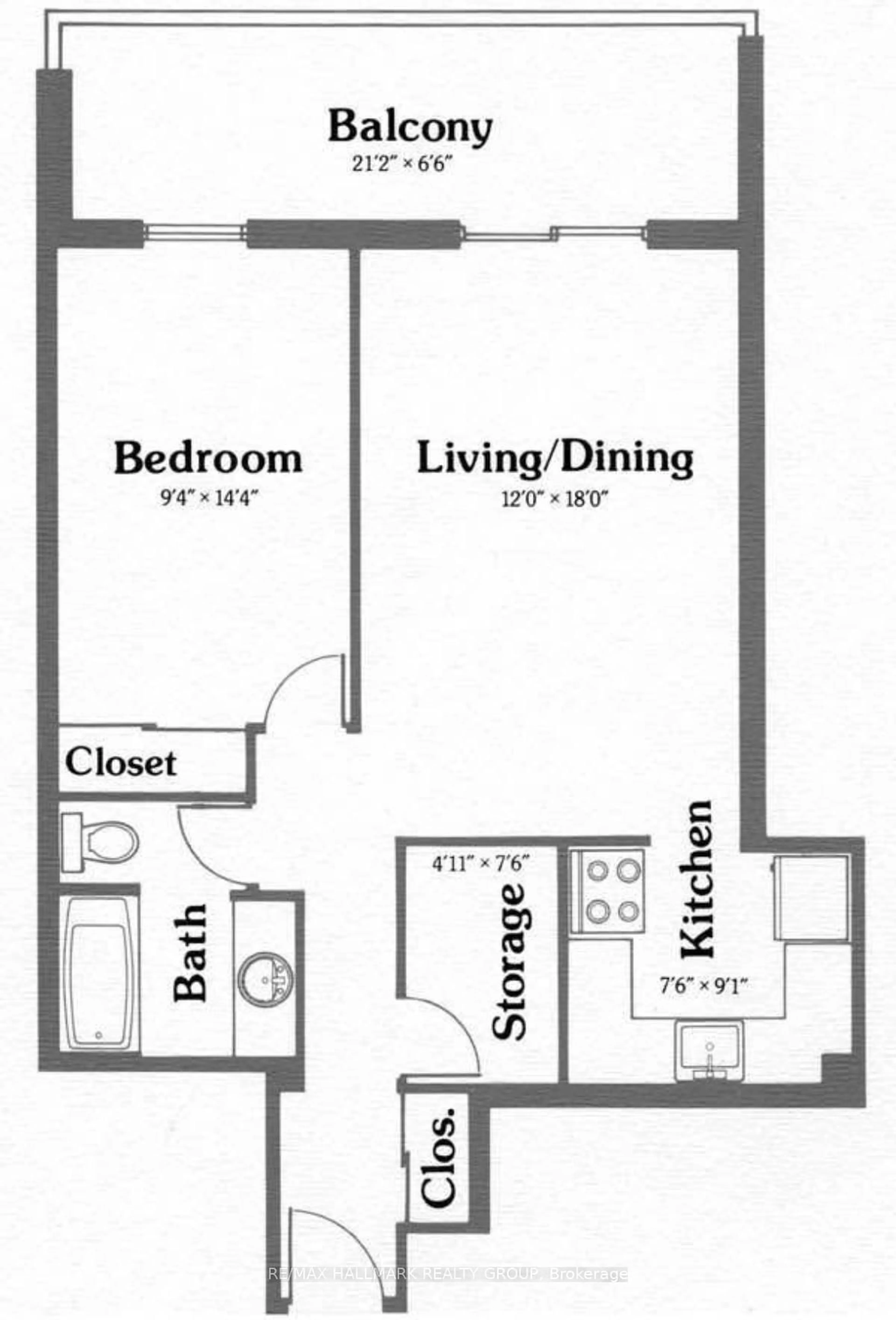 Floor plan for 475 Laurier Ave #205, Ottawa Ontario K1R 7X1